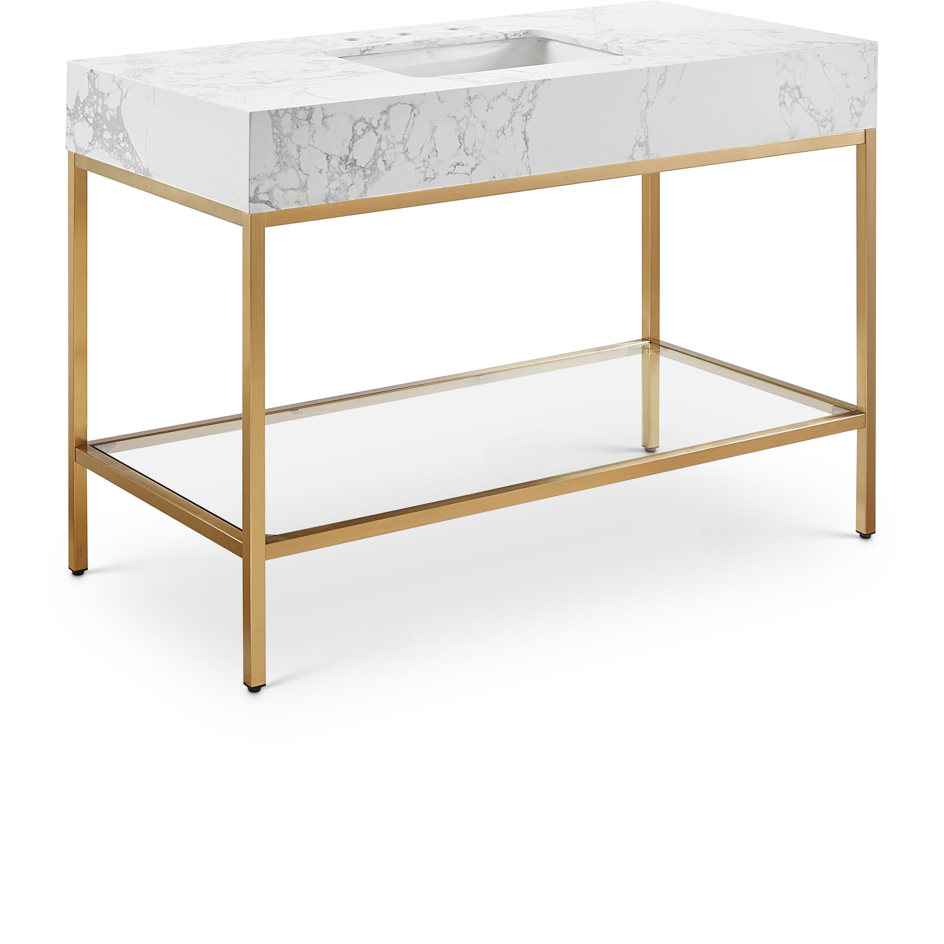 Meridian Marmo White Engineered Marble Bathroom Vanity