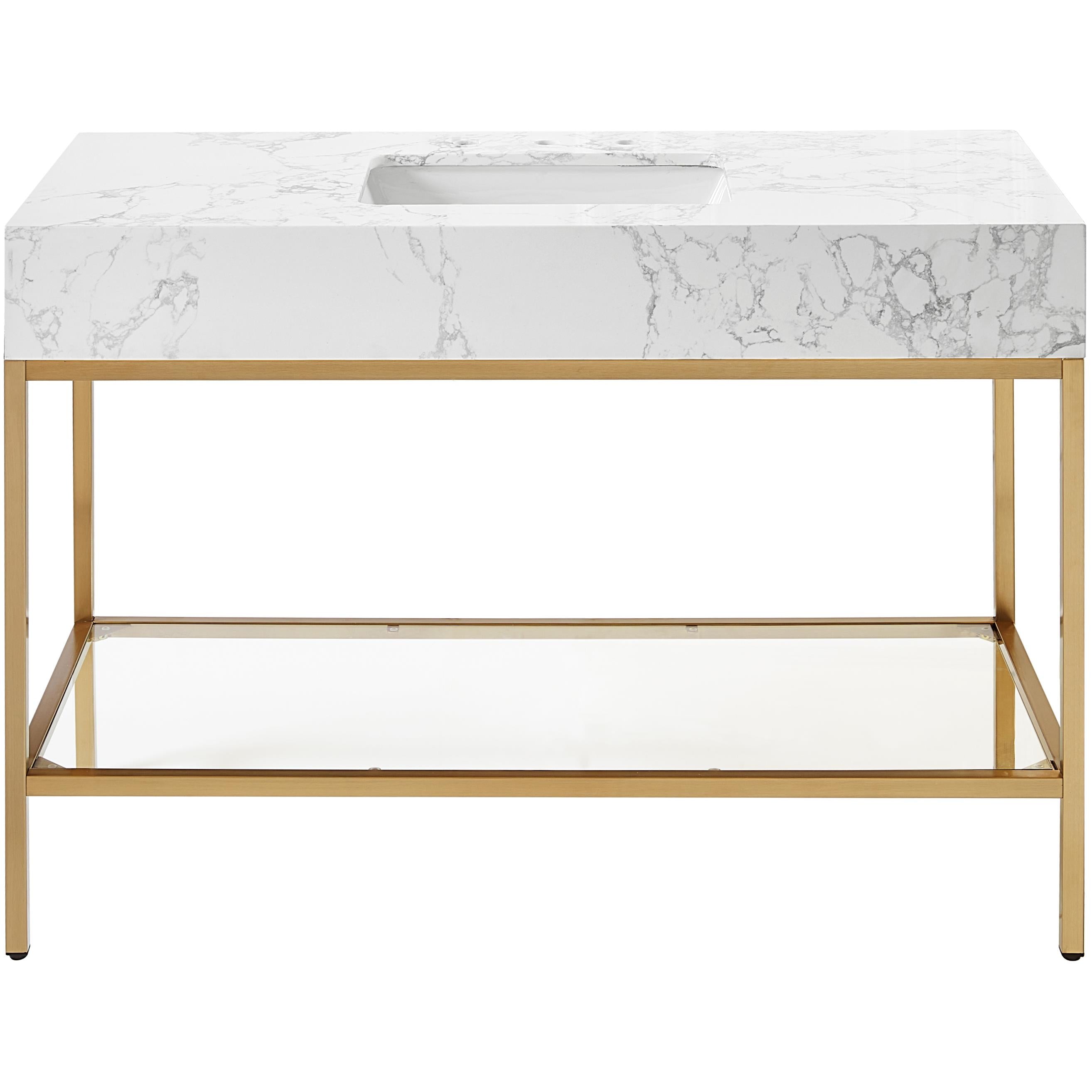 Meridian Marmo White Engineered Marble Bathroom Vanity