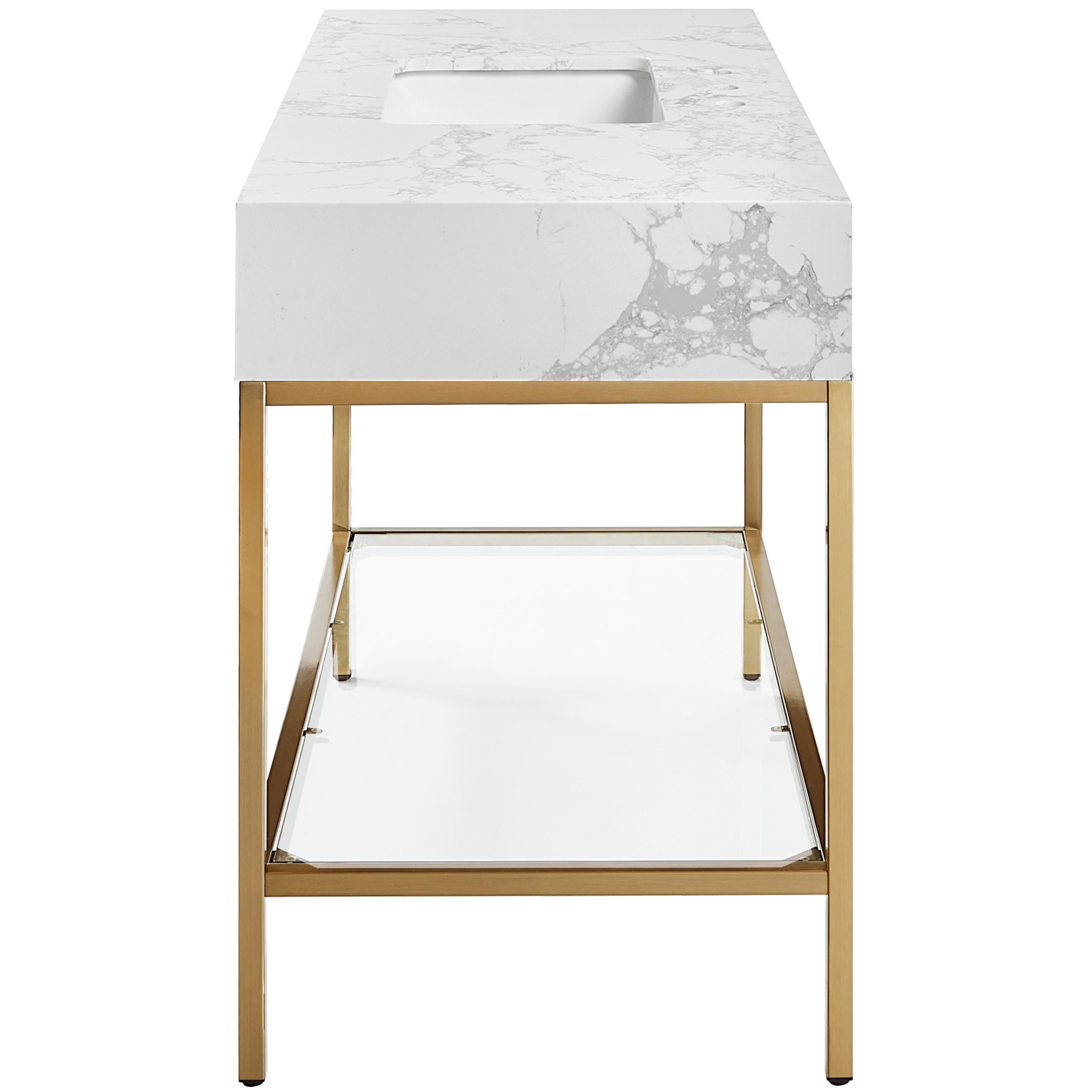 Meridian Marmo White Engineered Marble Bathroom Vanity
