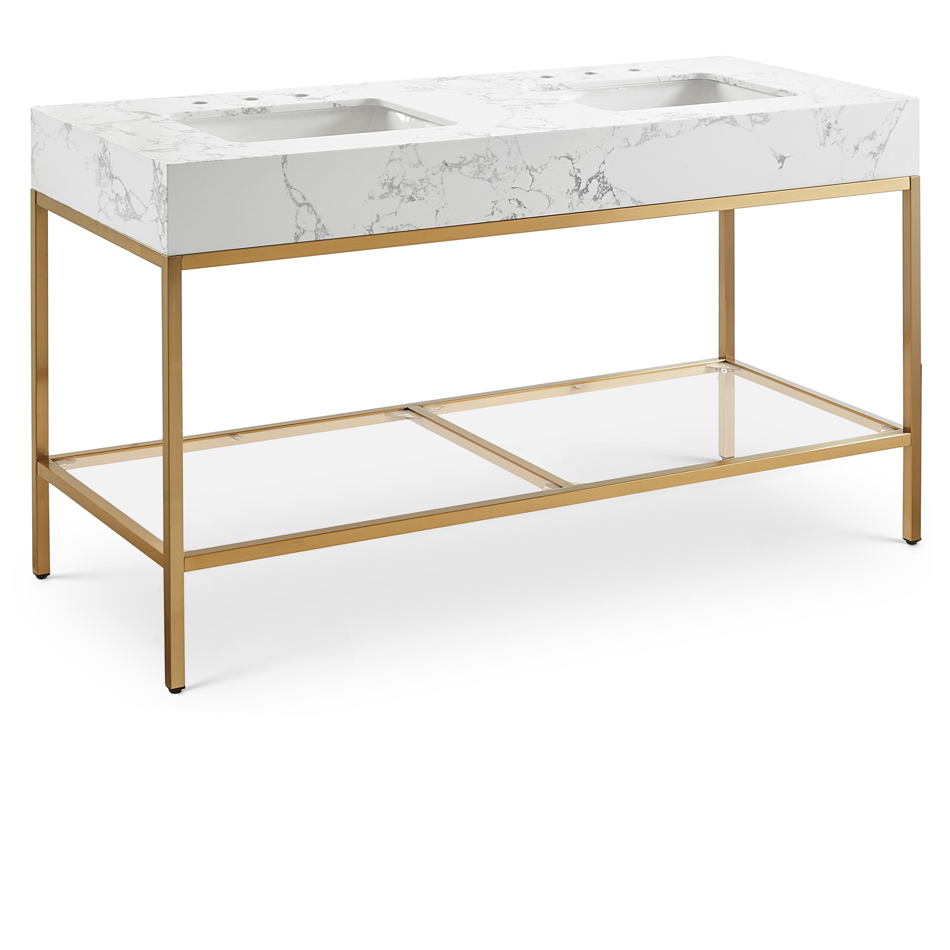 Meridian Marmo White Engineered Marble Bathroom Vanity