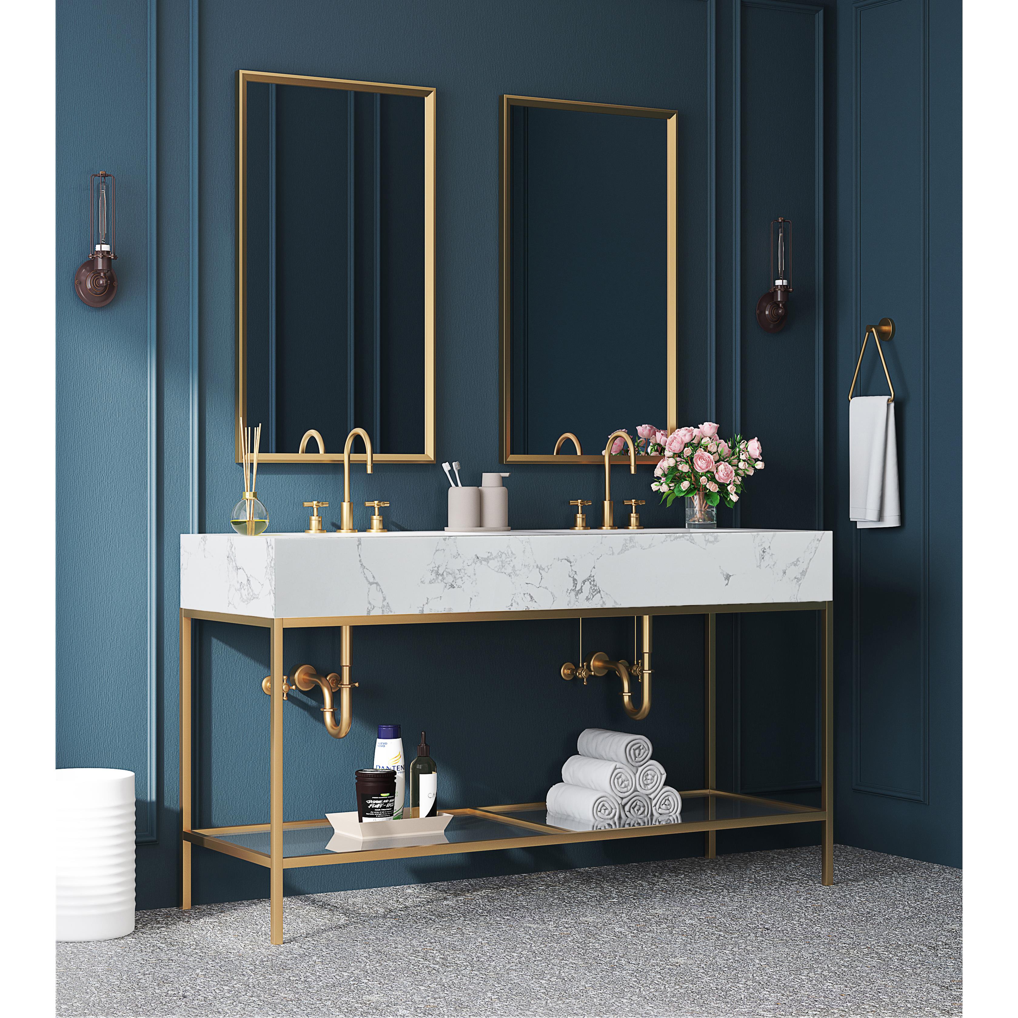 Meridian Marmo White Engineered Marble Bathroom Vanity