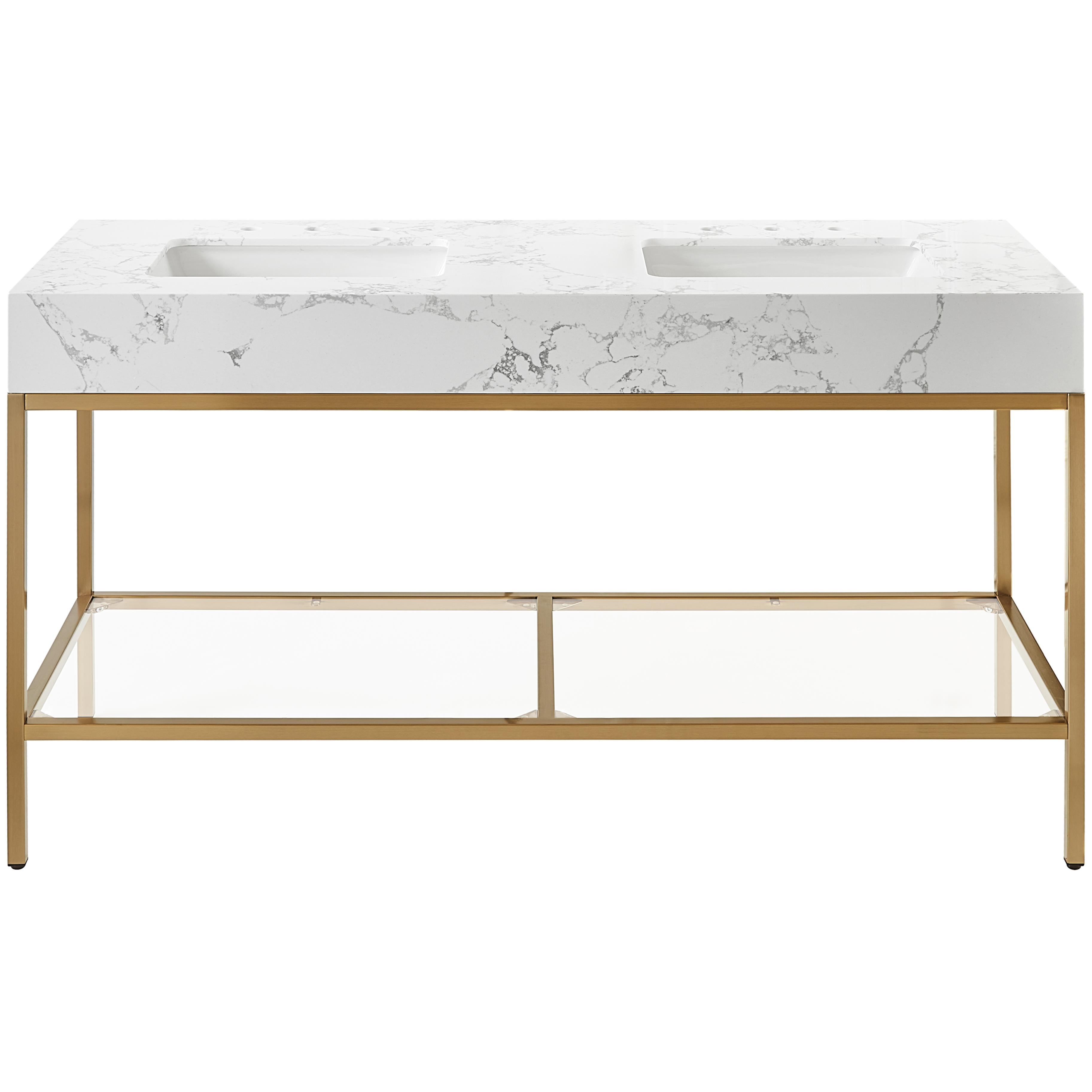 Meridian Marmo White Engineered Marble Bathroom Vanity