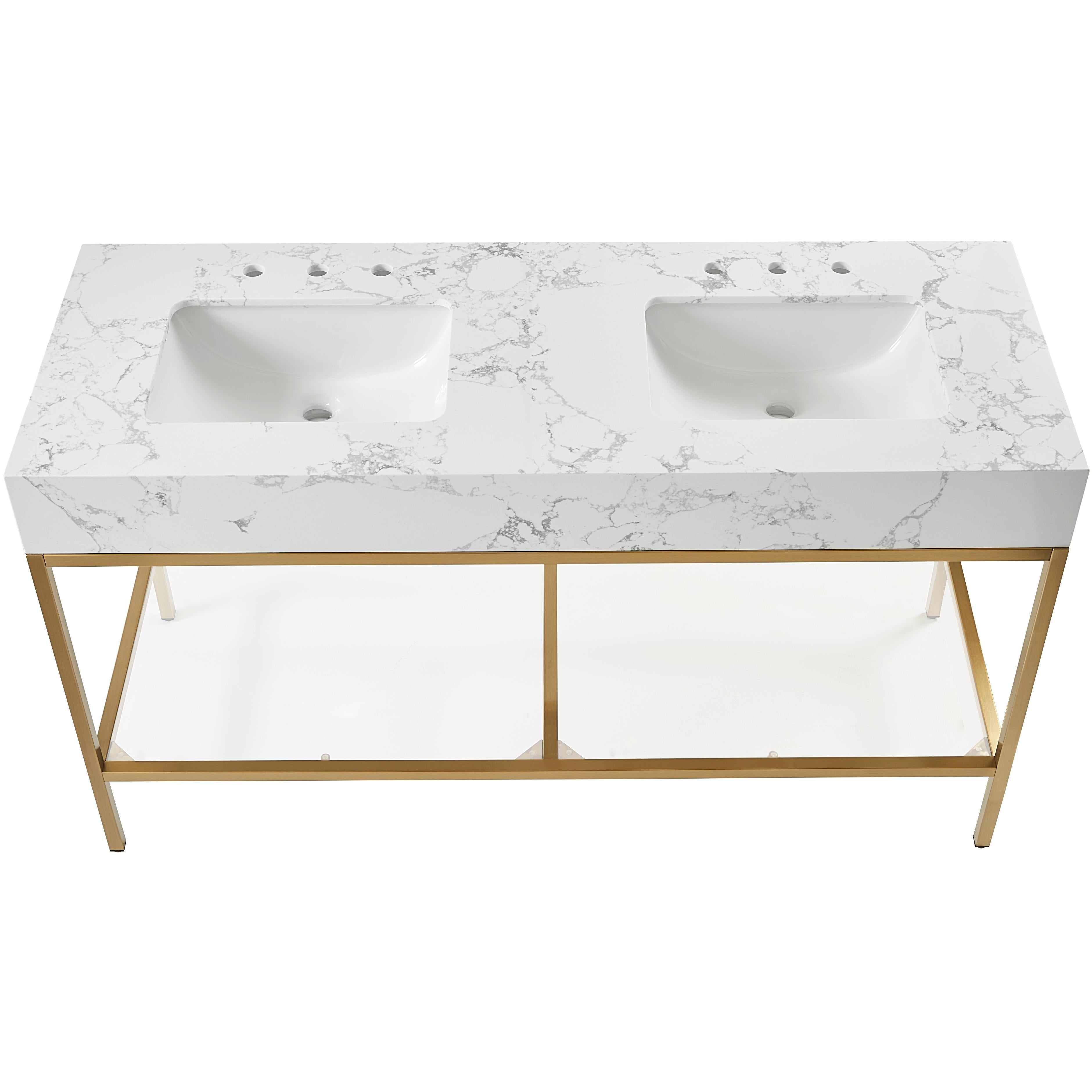 Meridian Marmo White Engineered Marble Bathroom Vanity