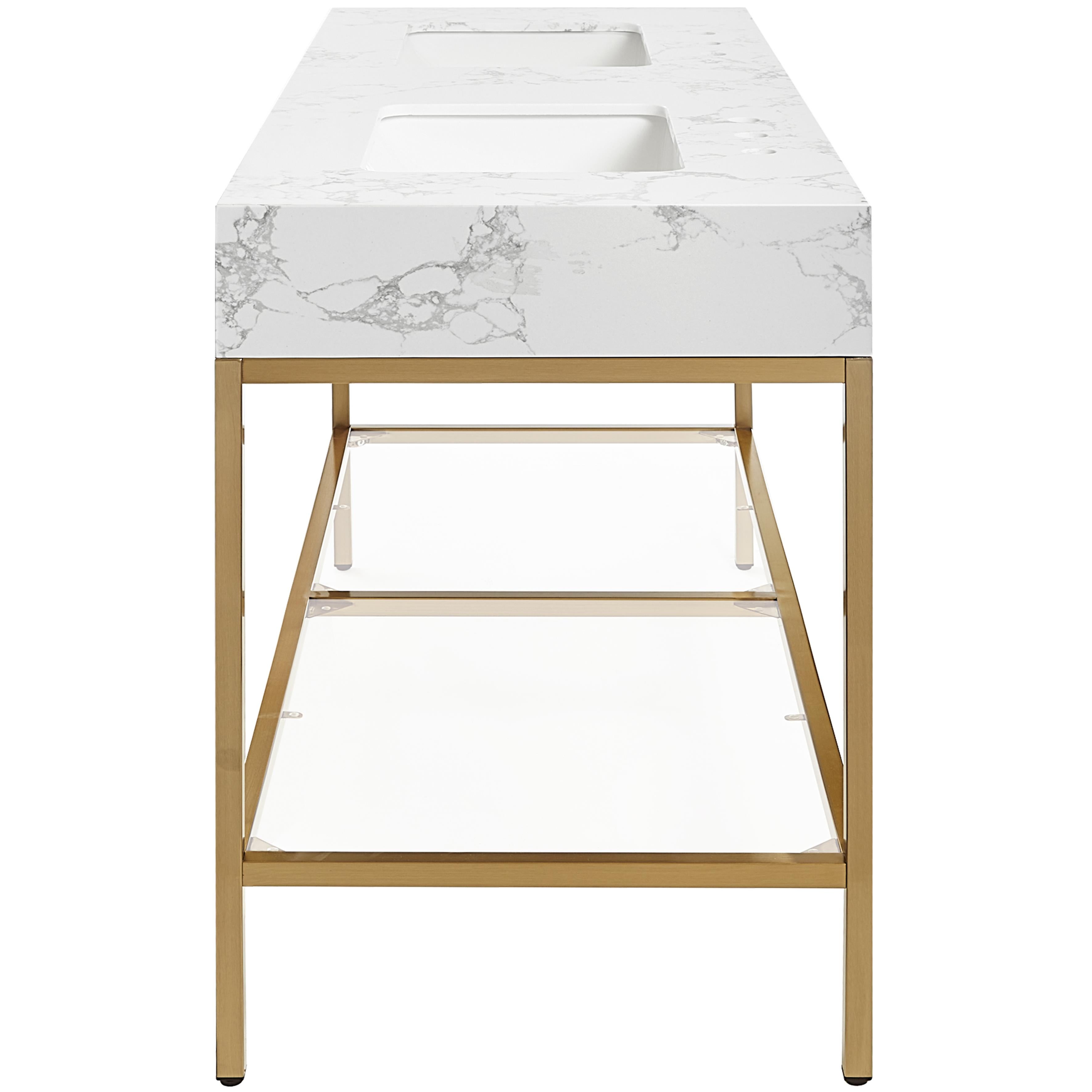 Meridian Marmo White Engineered Marble Bathroom Vanity