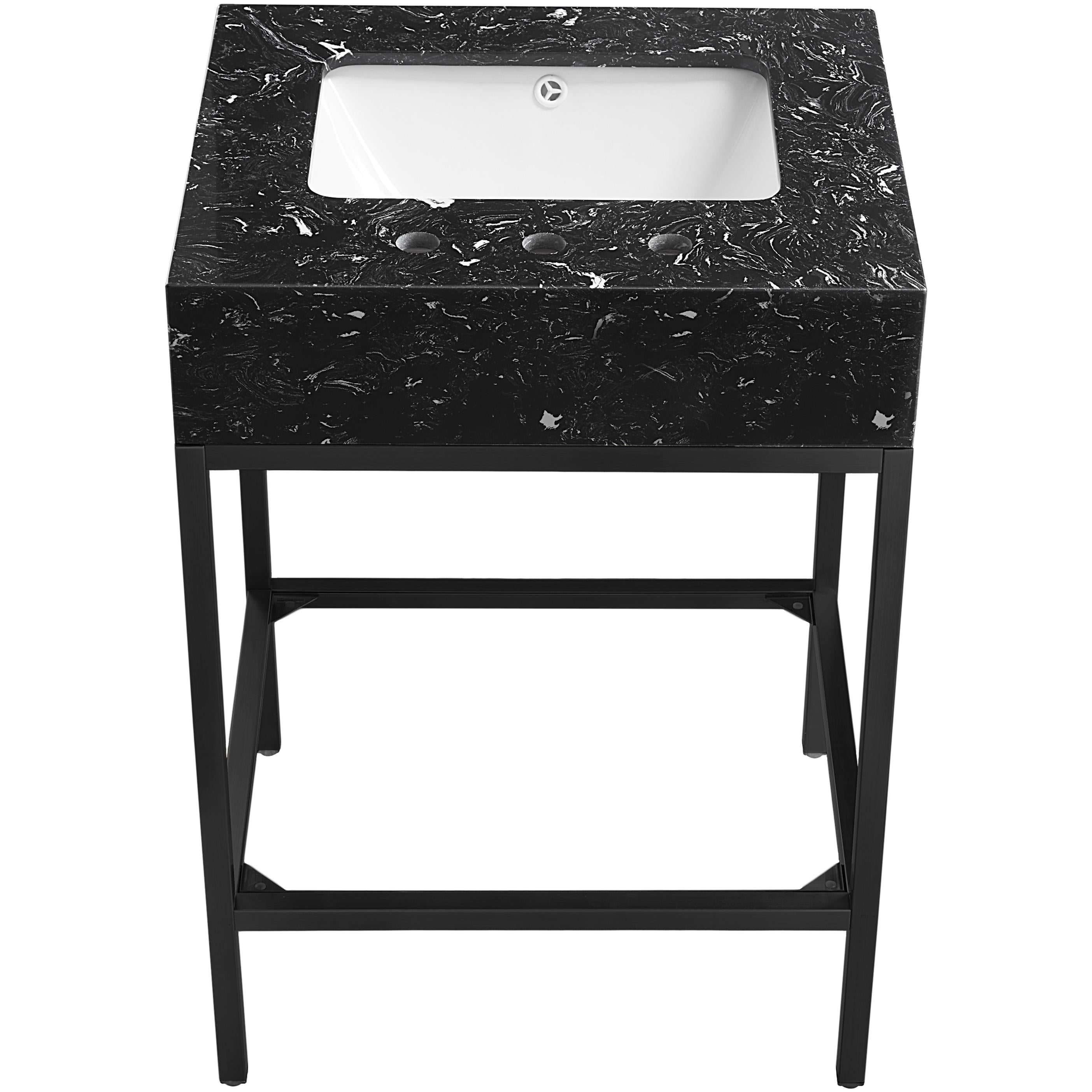 Meridian Marmo Black Engineered Marble Bathroom Vanity