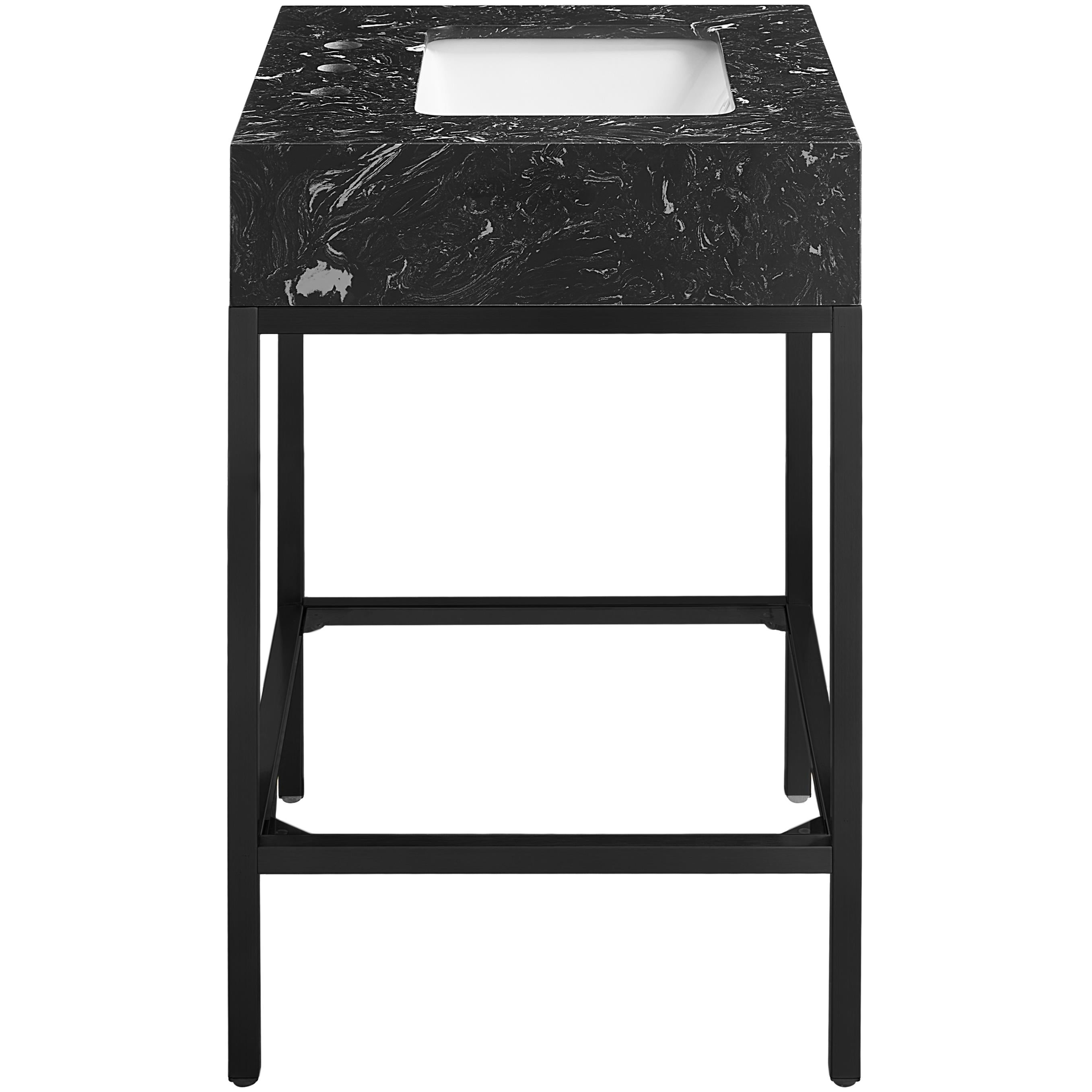 Meridian Marmo Black Engineered Marble Bathroom Vanity