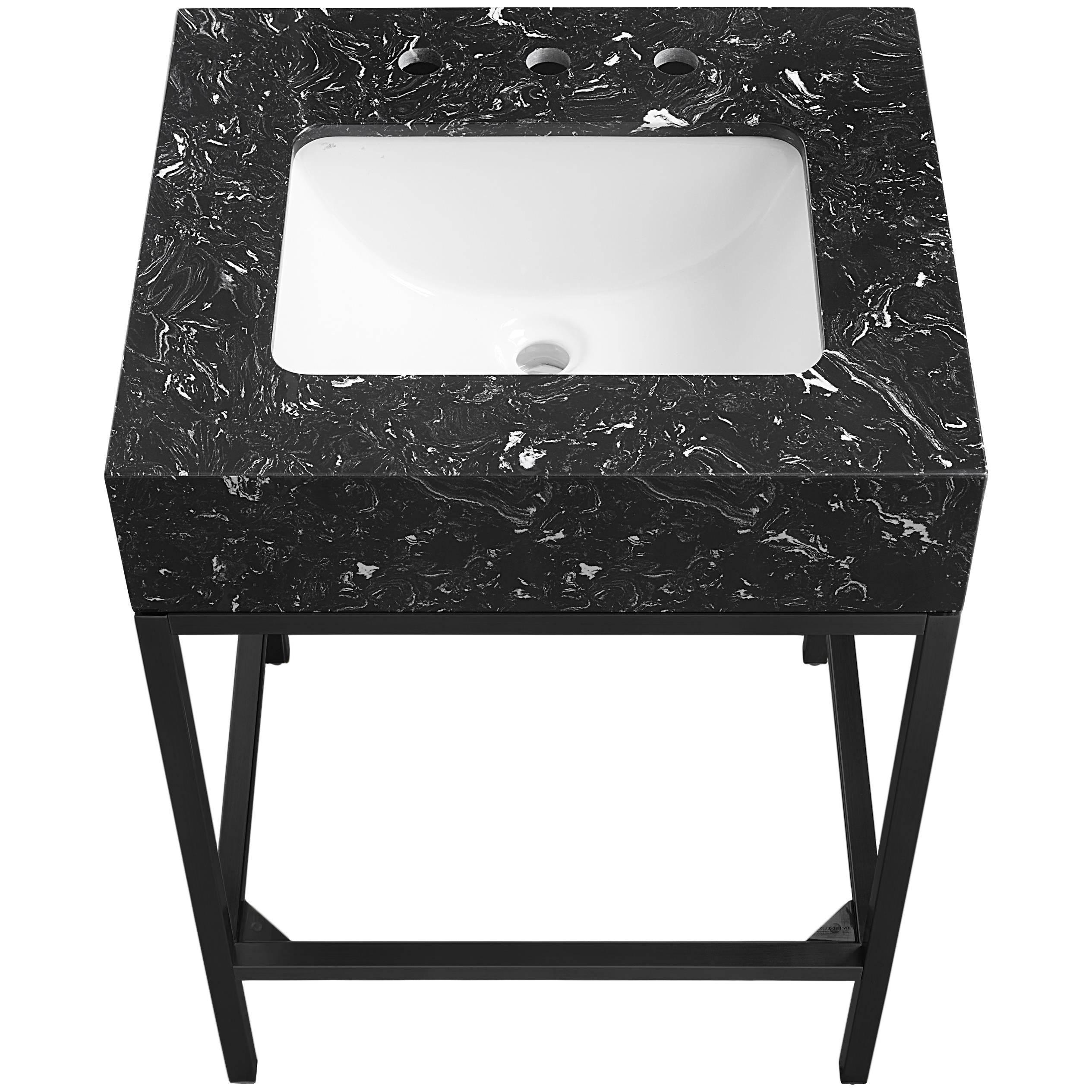 Meridian Marmo Black Engineered Marble Bathroom Vanity