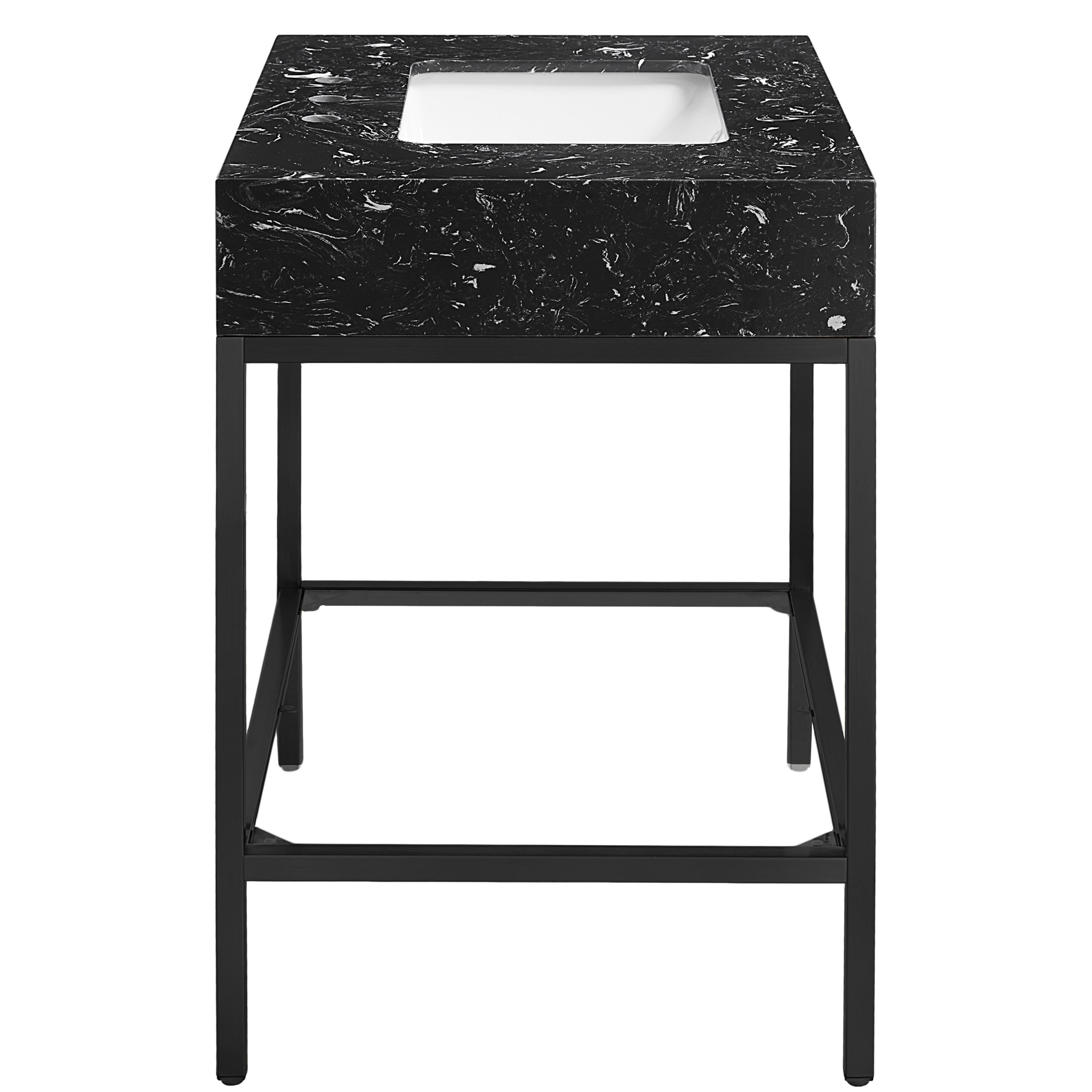 Meridian Marmo Black Engineered Marble Bathroom Vanity