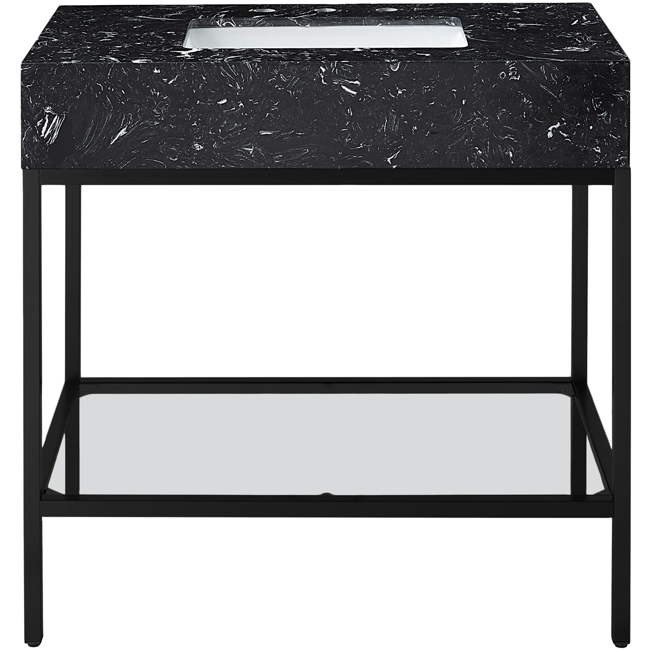 Meridian Marmo Black Engineered Marble Bathroom Vanity