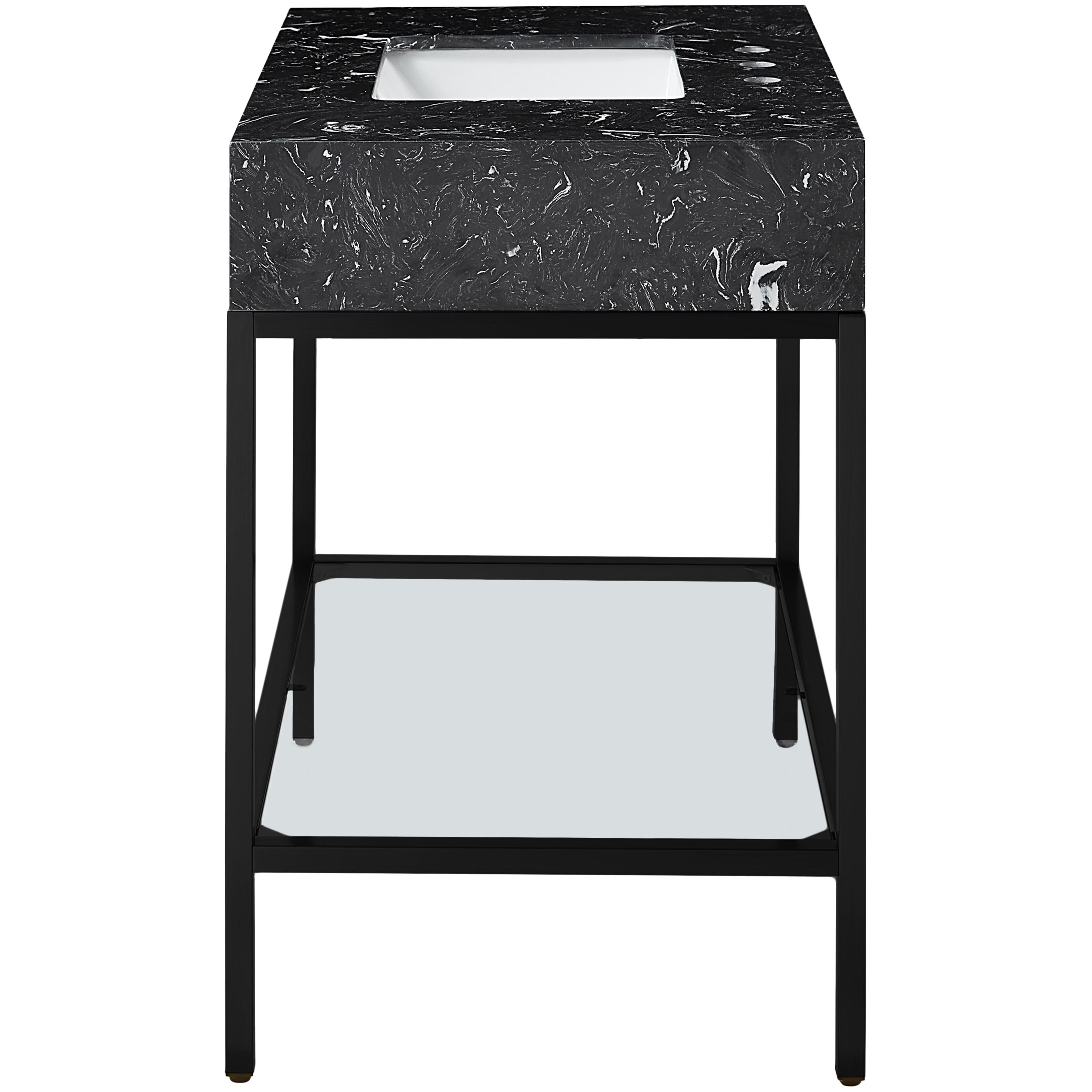 Meridian Marmo Black Engineered Marble Bathroom Vanity