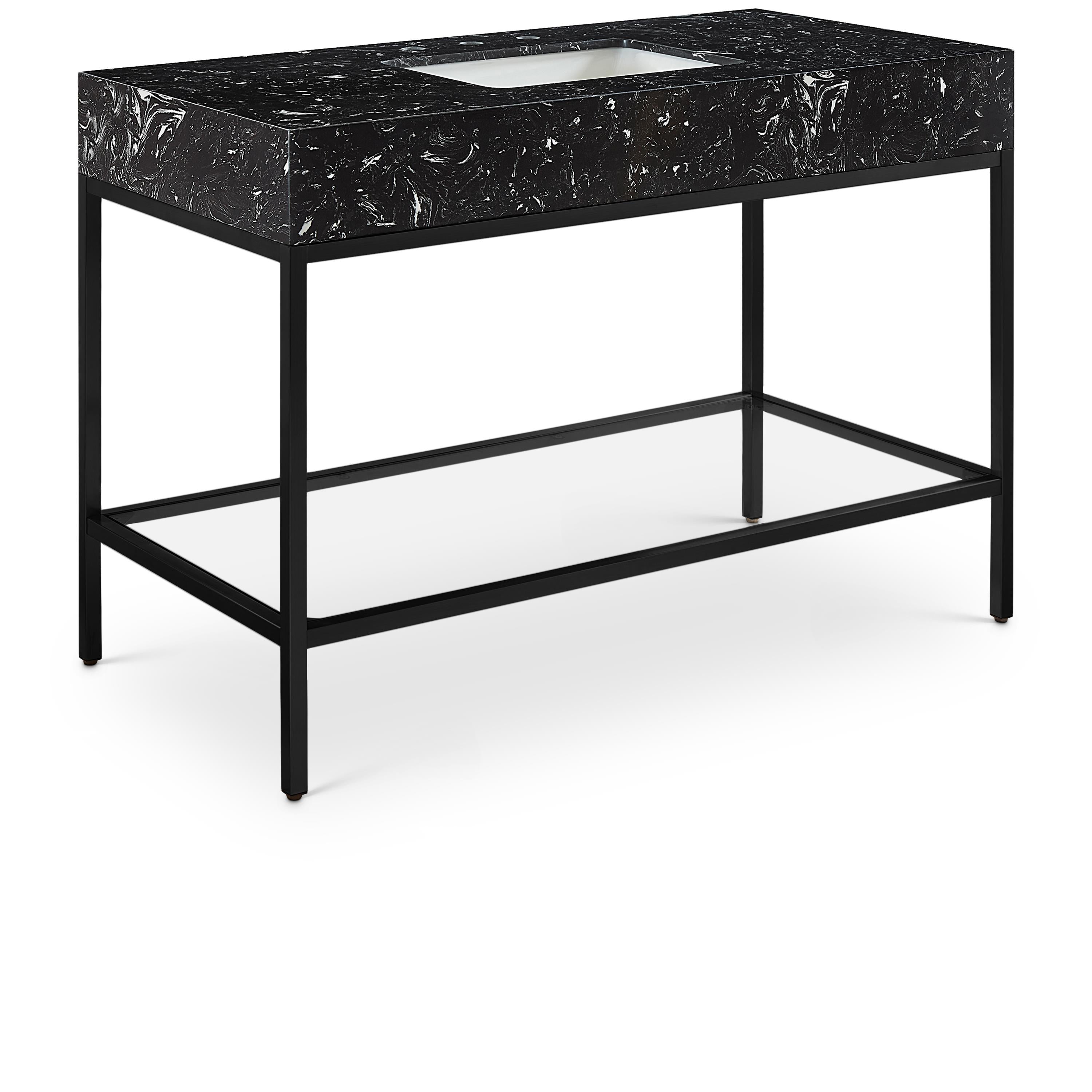 Meridian Marmo Black Engineered Marble Bathroom Vanity