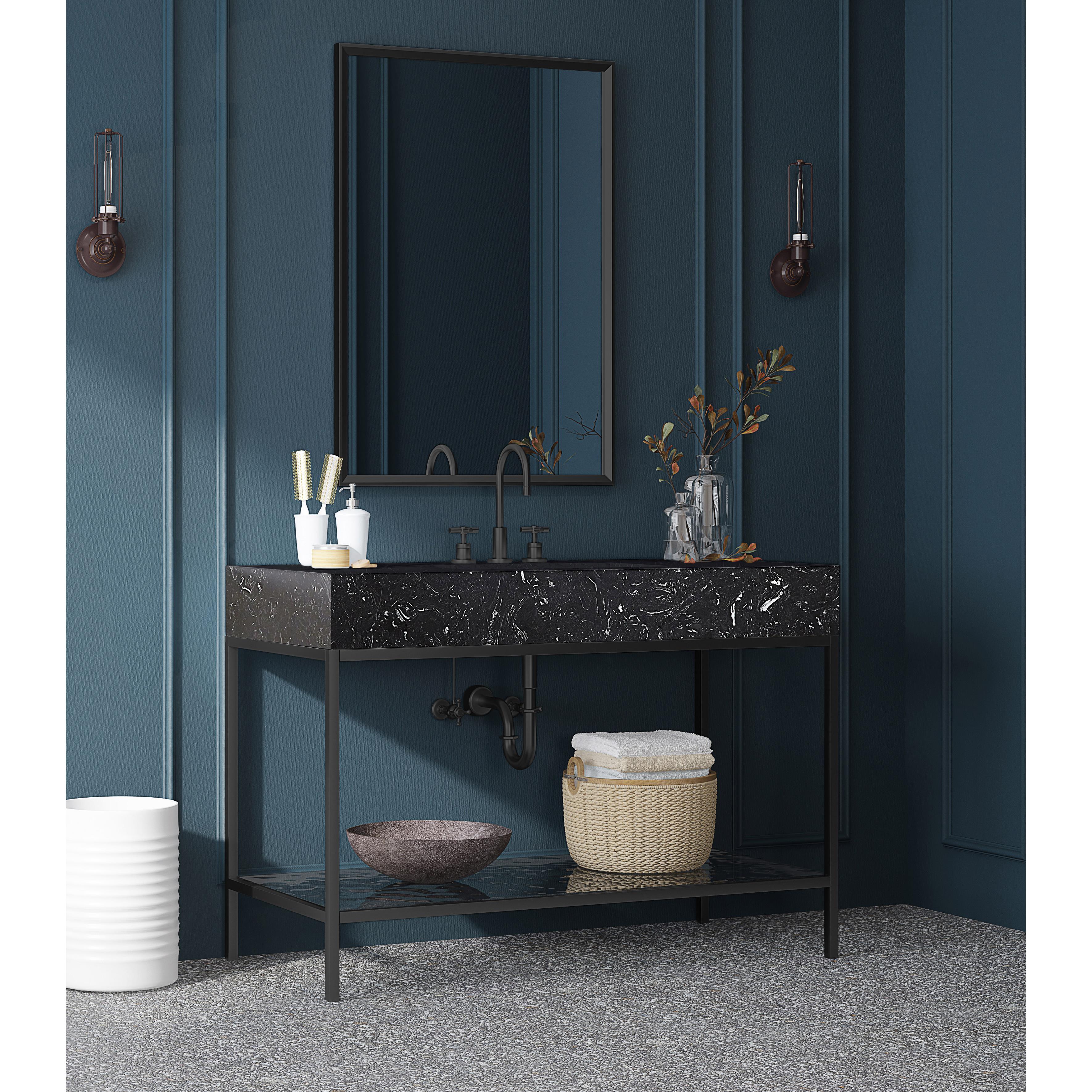 Meridian Marmo Black Engineered Marble Bathroom Vanity