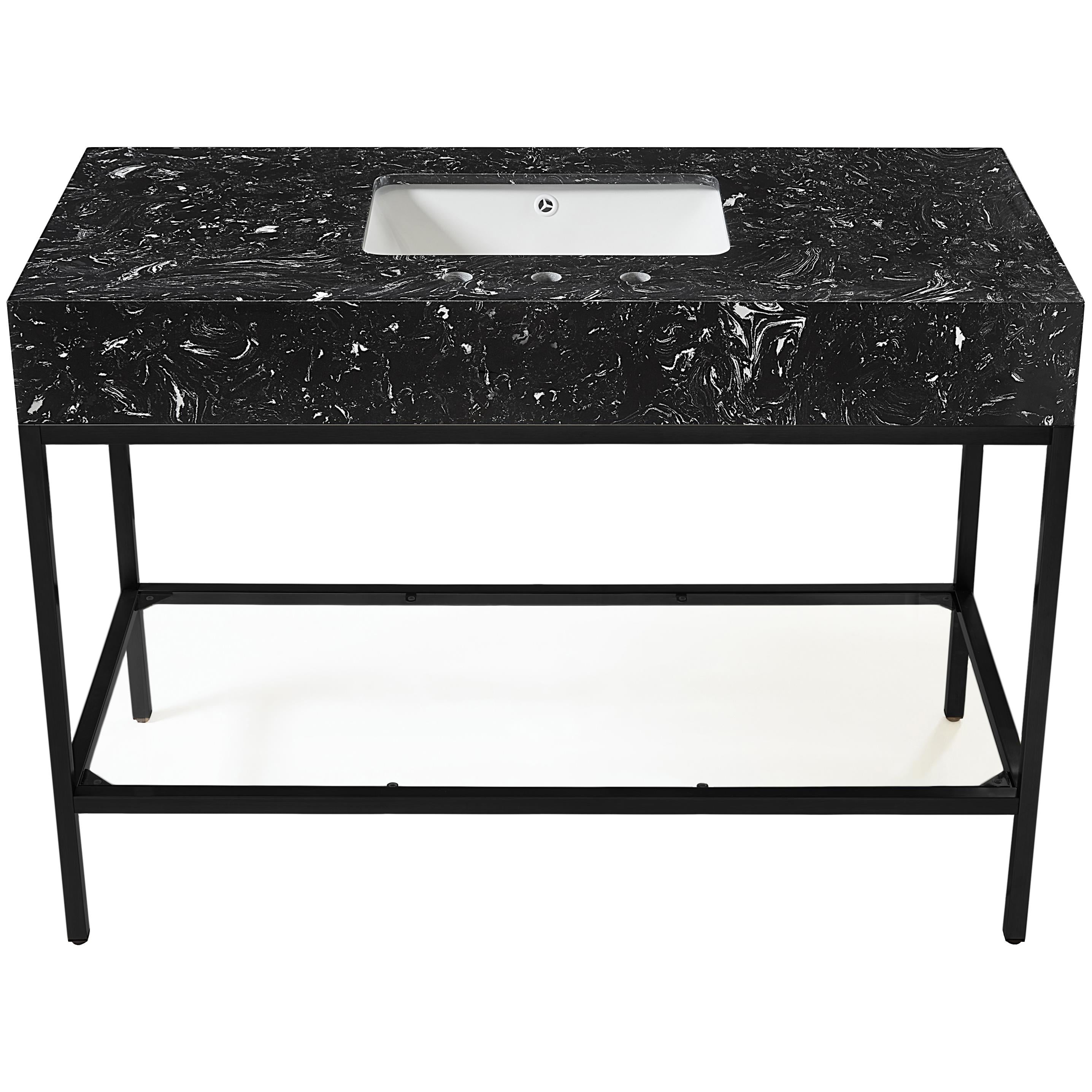 Meridian Marmo Black Engineered Marble Bathroom Vanity