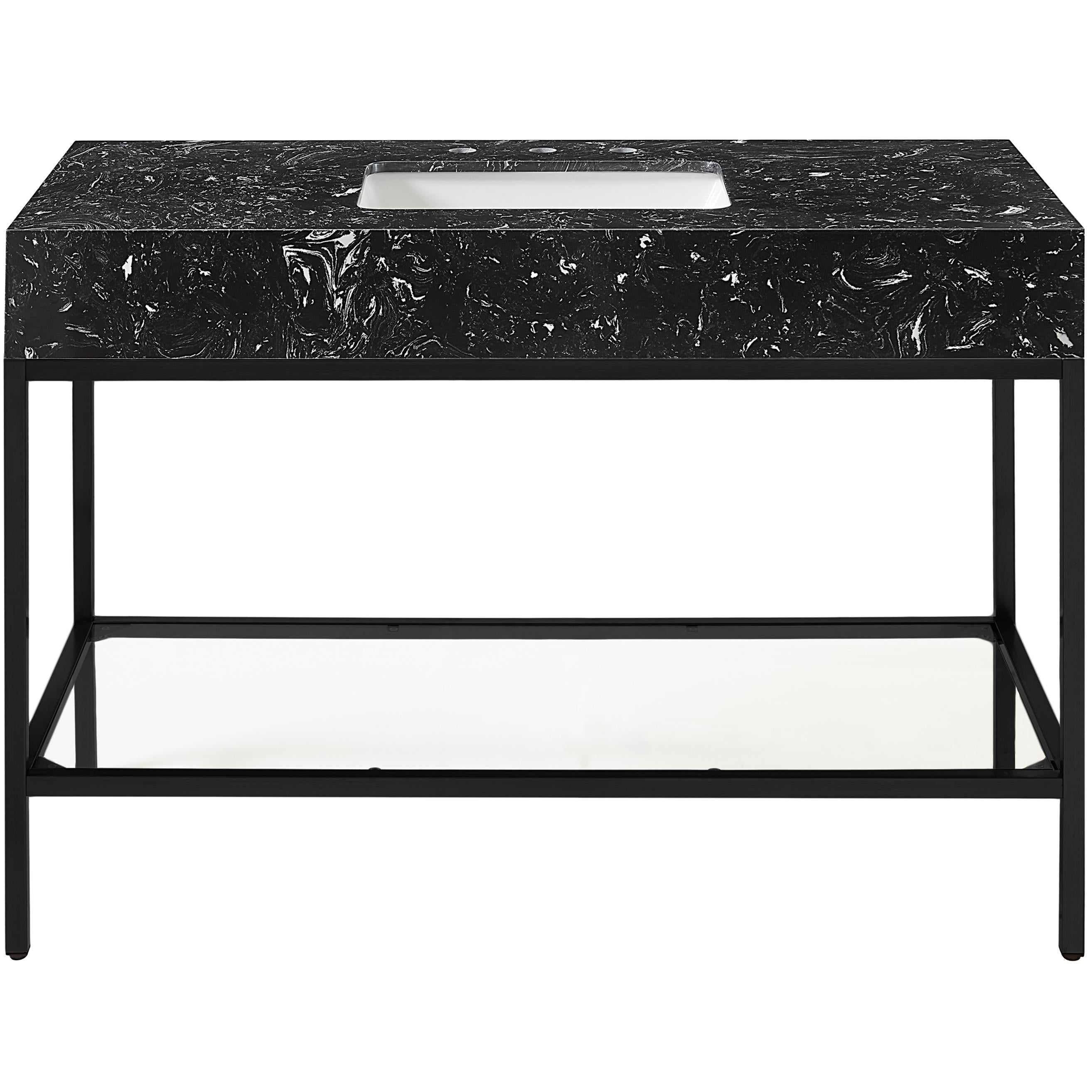 Meridian Marmo Black Engineered Marble Bathroom Vanity