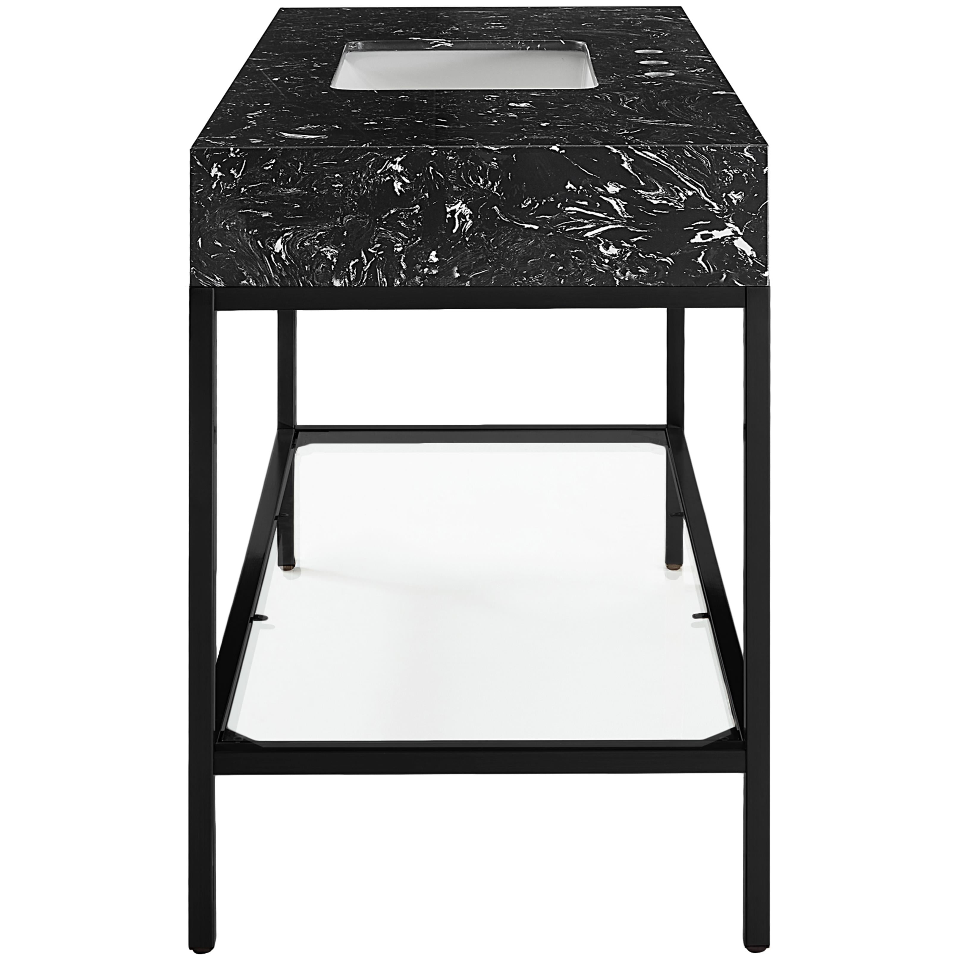 Meridian Marmo Black Engineered Marble Bathroom Vanity