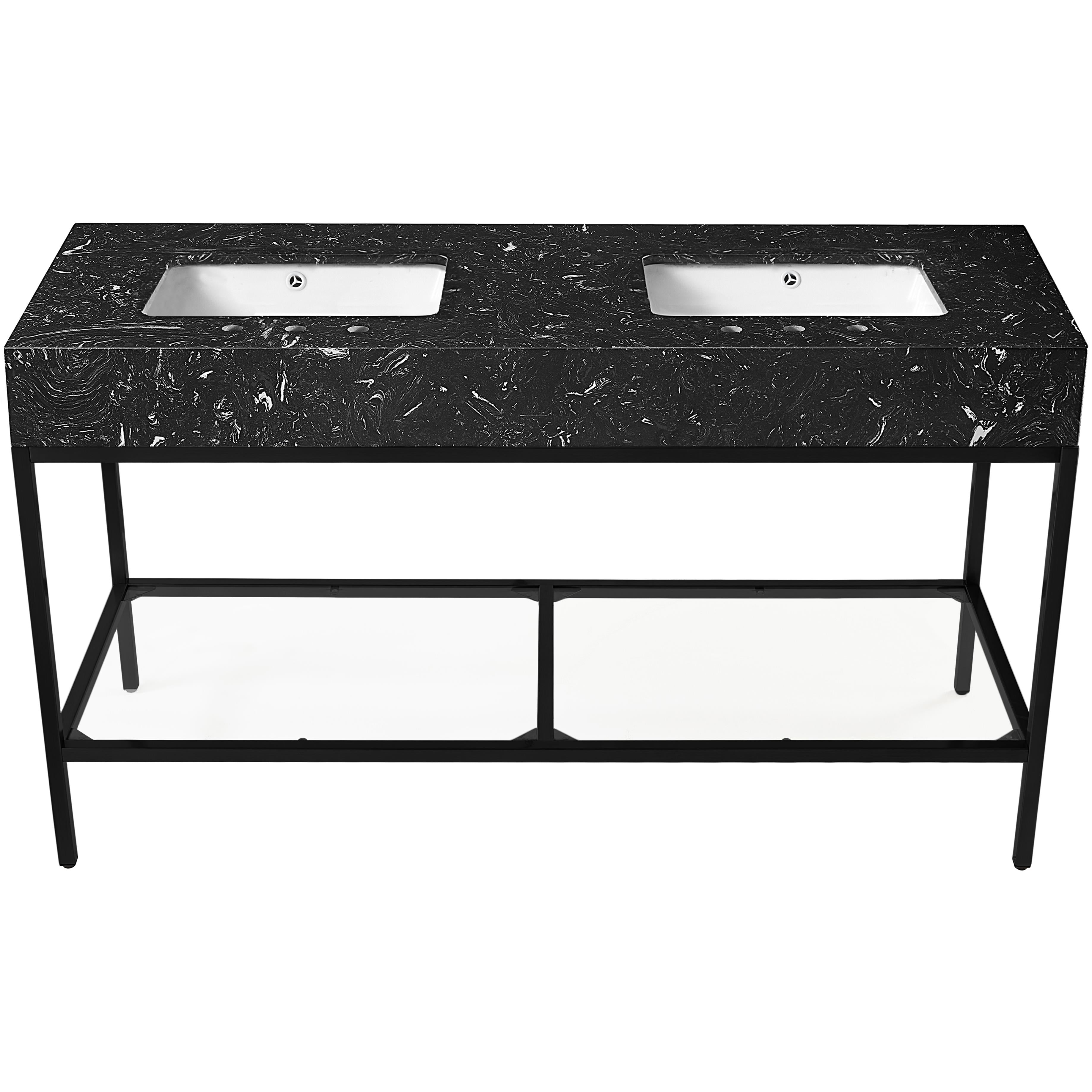 Meridian Marmo Black Engineered Marble Bathroom Vanity