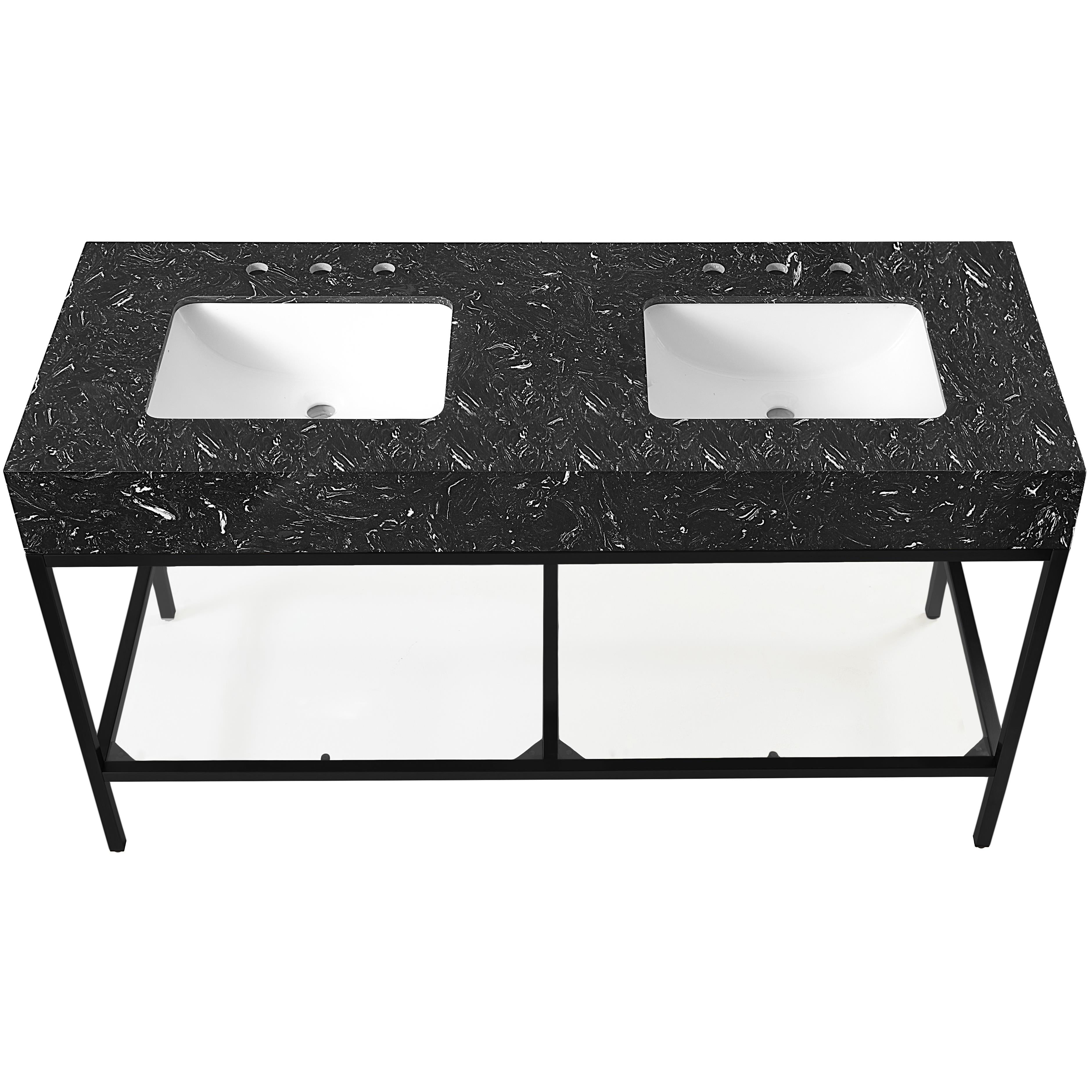 Meridian Marmo Black Engineered Marble Bathroom Vanity
