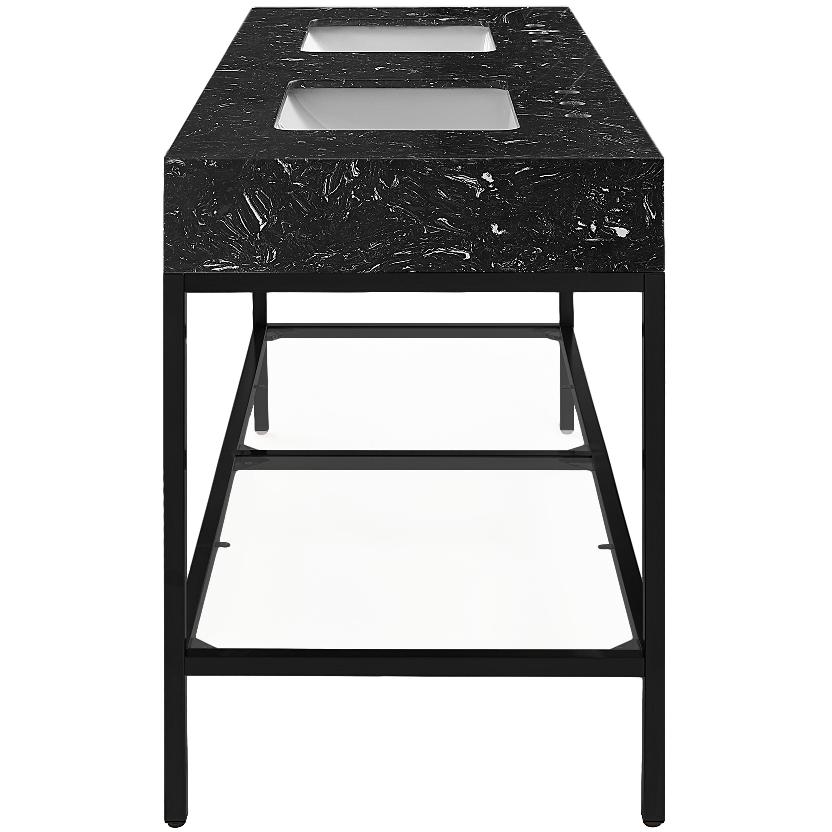 Meridian Marmo Black Engineered Marble Bathroom Vanity