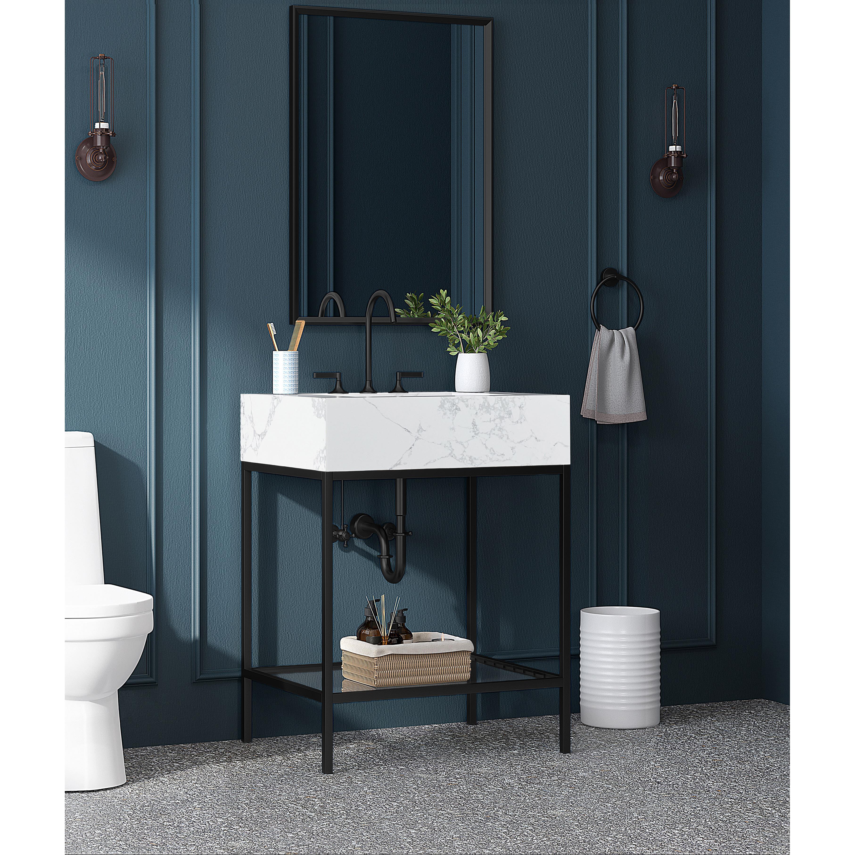 Meridian Marmo White Engineered Marble Bathroom Vanity