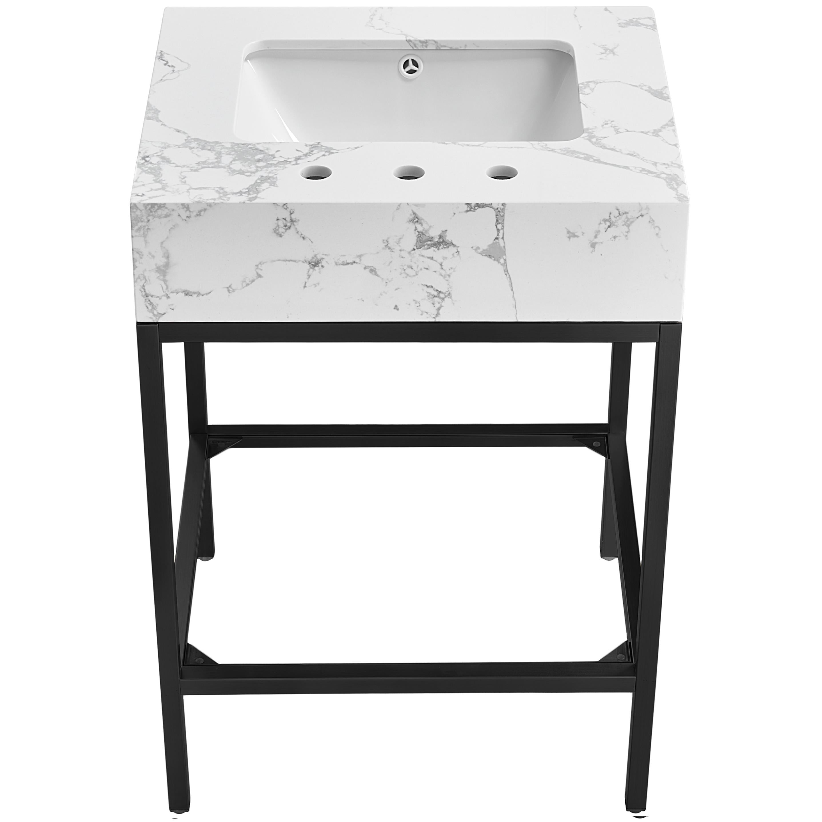 Meridian Marmo White Engineered Marble Bathroom Vanity