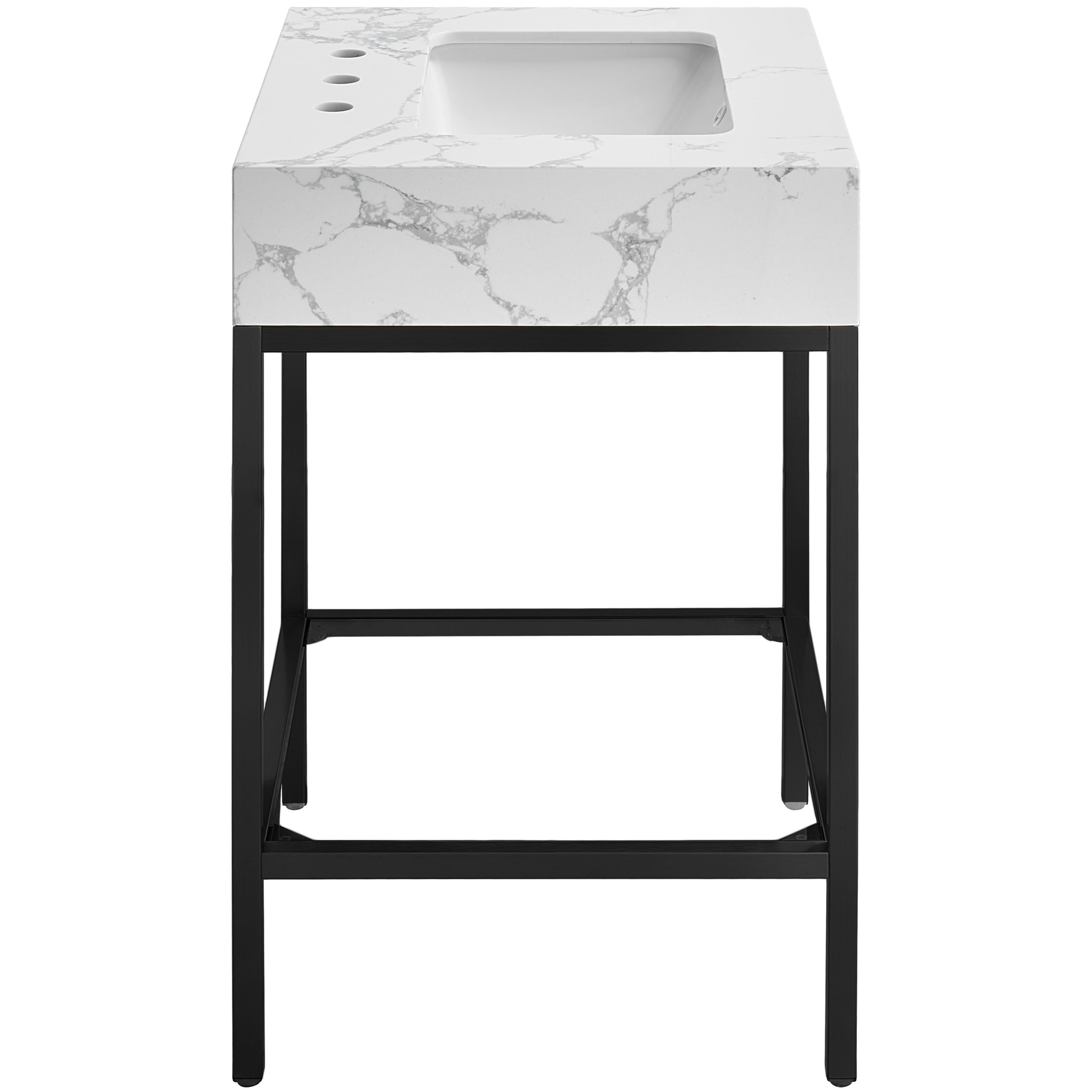 Meridian Marmo White Engineered Marble Bathroom Vanity