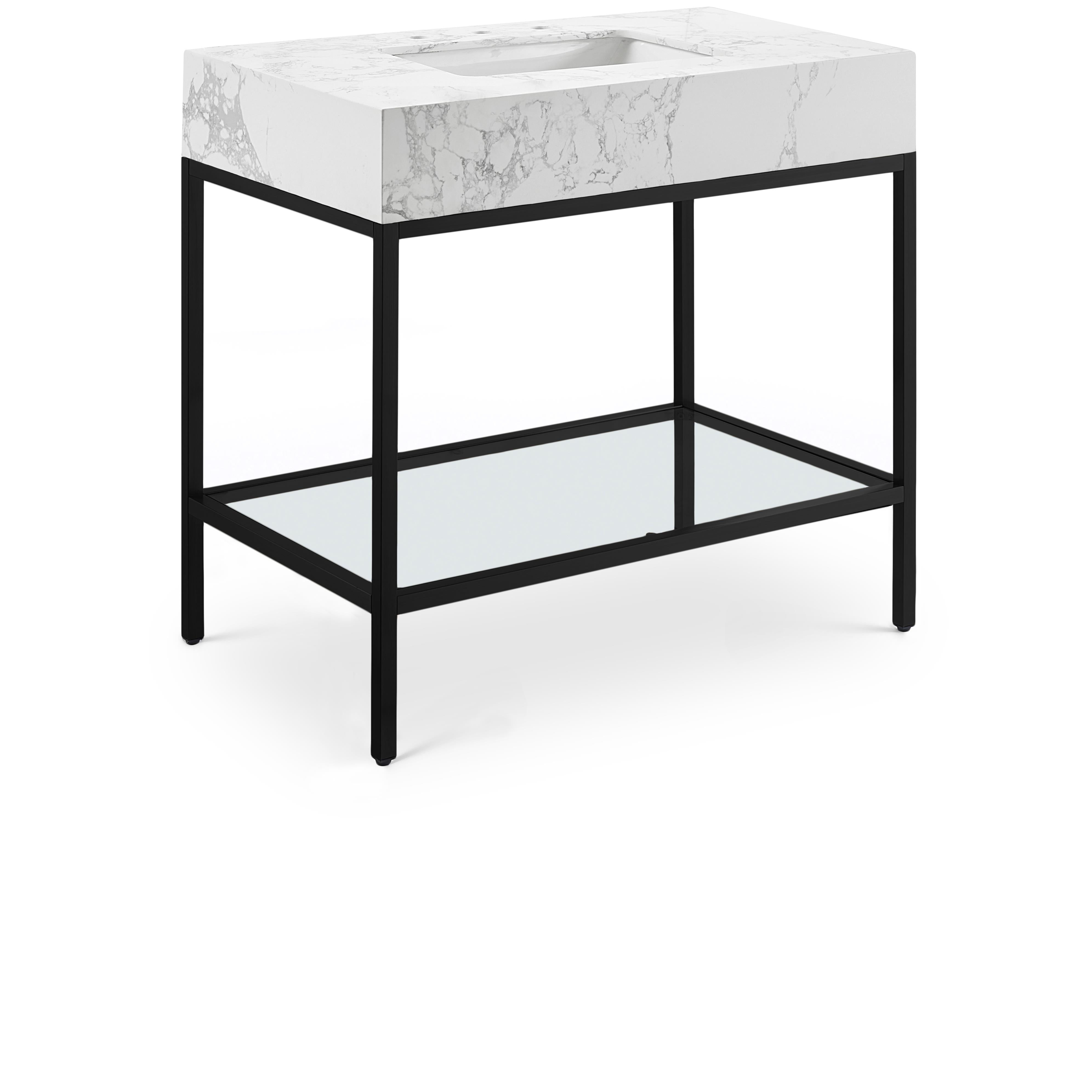 Meridian Marmo White Engineered Marble Bathroom Vanity