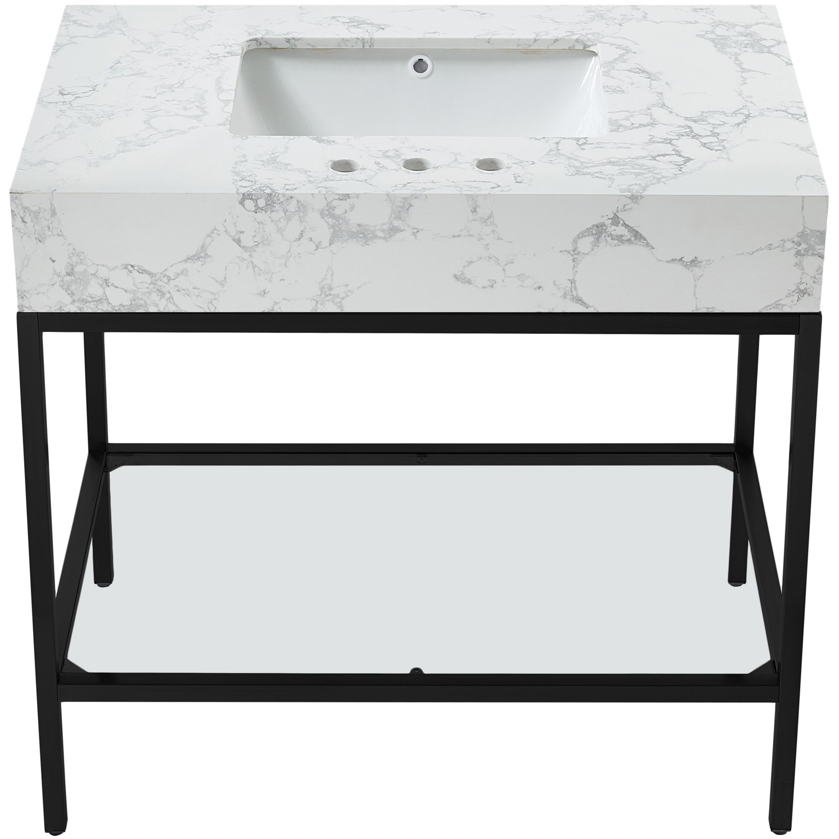 Meridian Marmo White Engineered Marble Bathroom Vanity