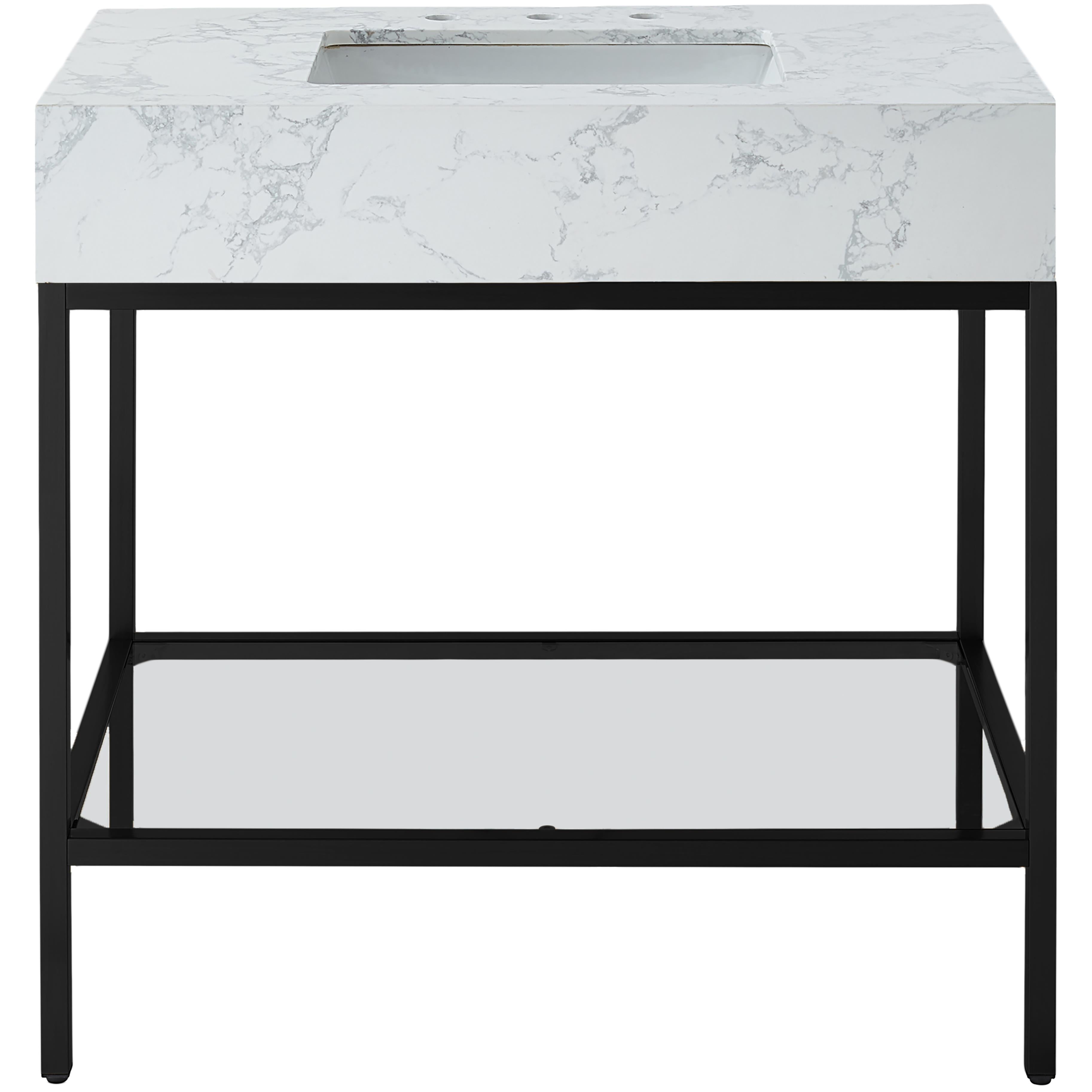 Meridian Marmo White Engineered Marble Bathroom Vanity