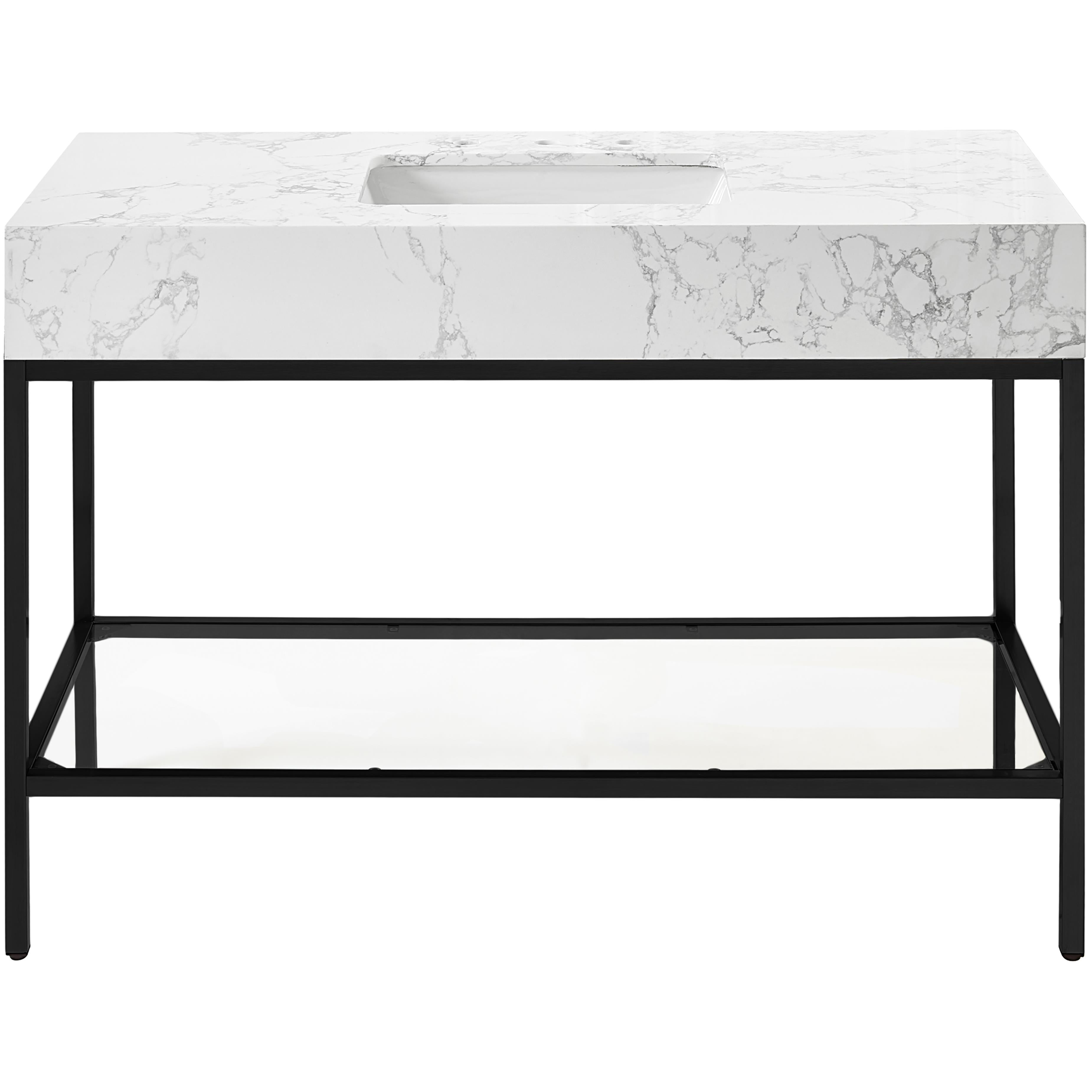 Meridian Marmo White Engineered Marble Bathroom Vanity