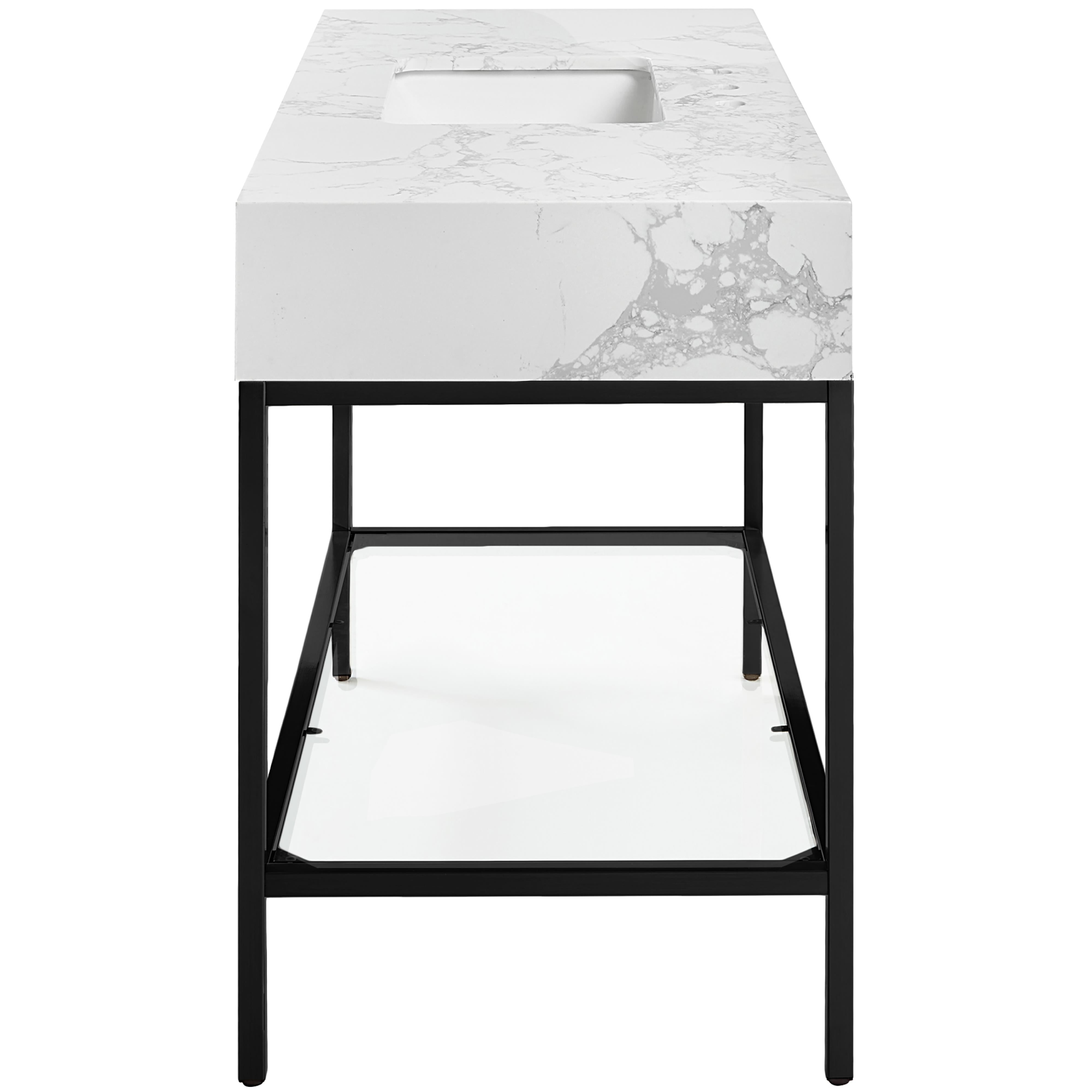 Meridian Marmo White Engineered Marble Bathroom Vanity