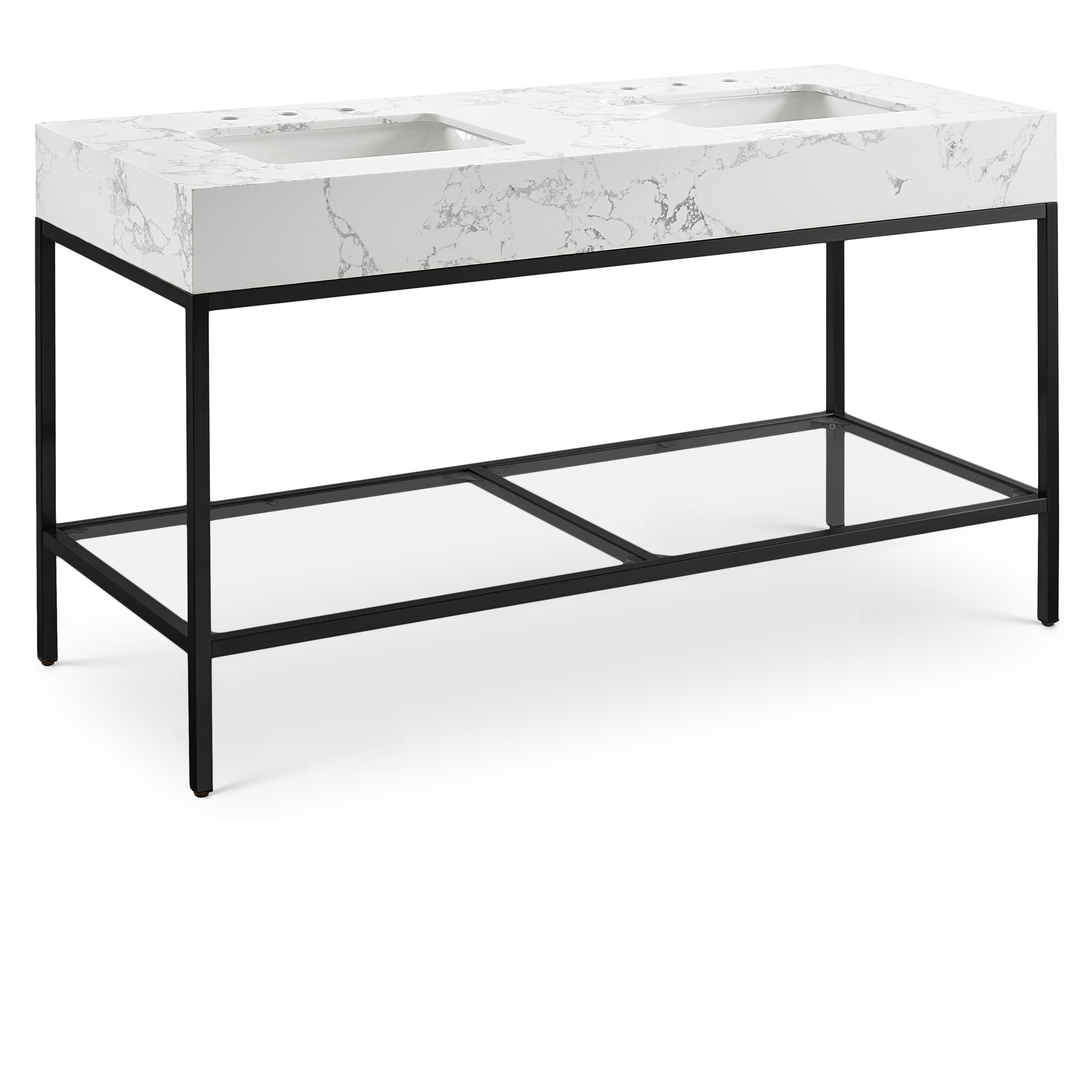 Meridian Marmo White Engineered Marble Bathroom Vanity