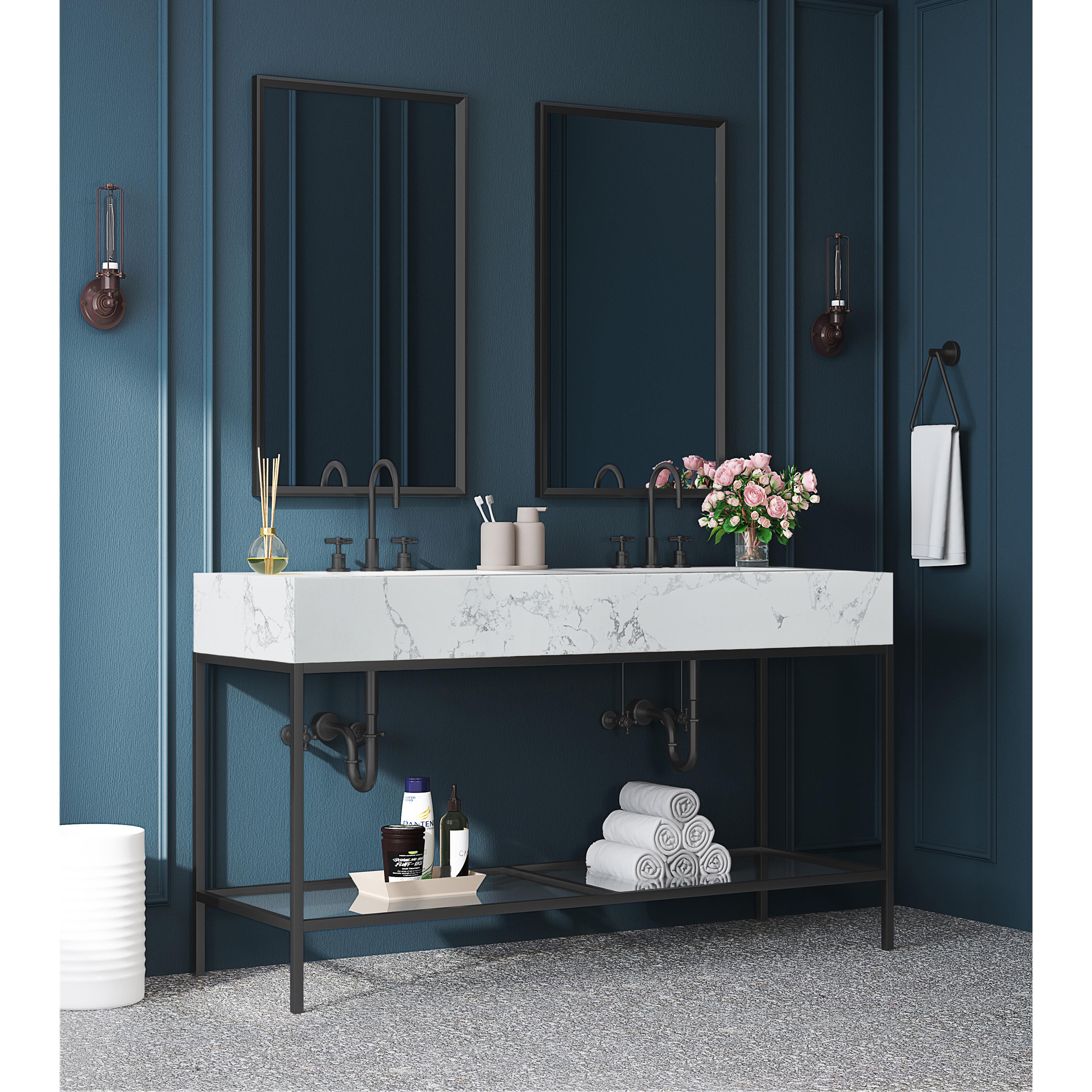 Meridian Marmo White Engineered Marble Bathroom Vanity