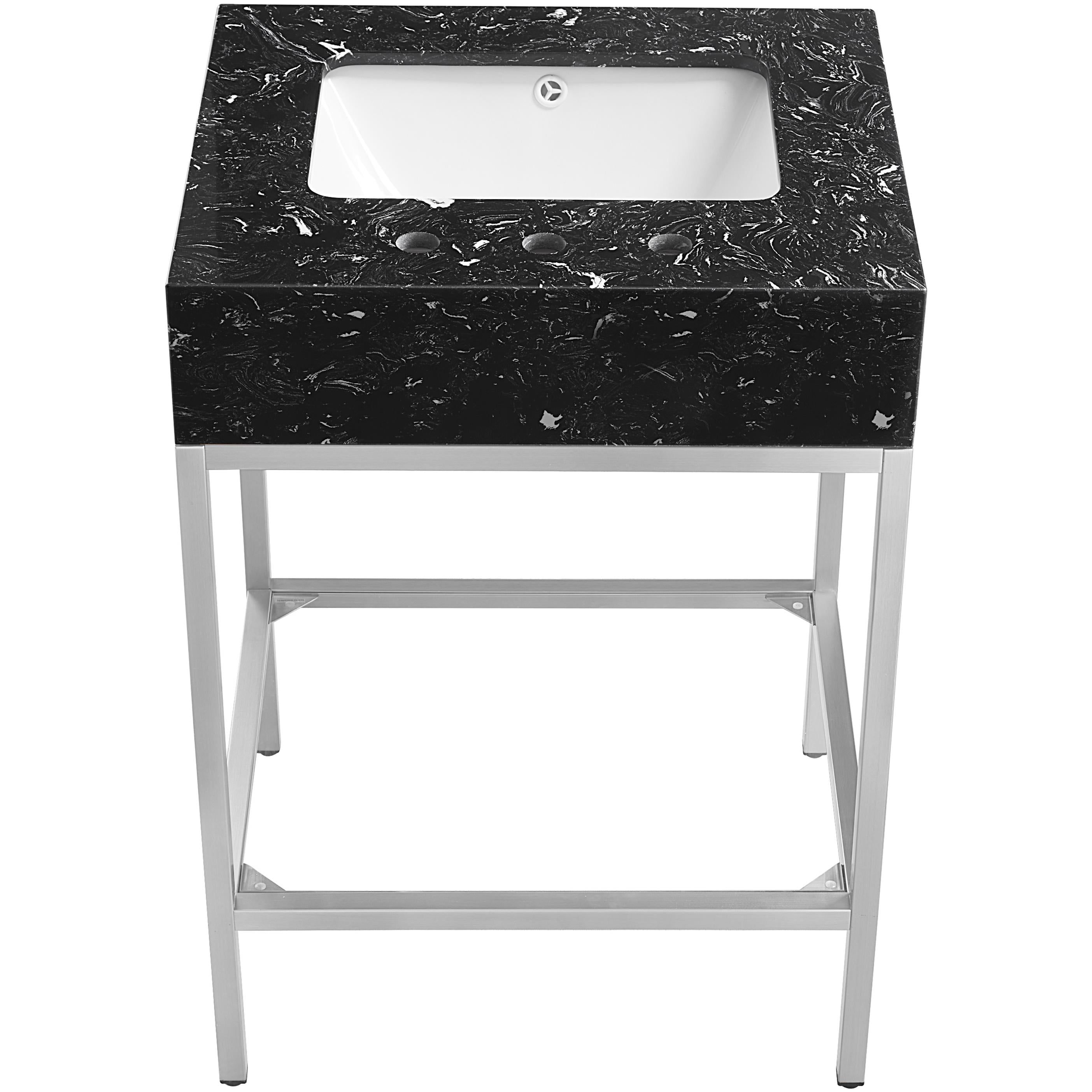 Meridian Marmo Black Engineered Marble Bathroom Vanity
