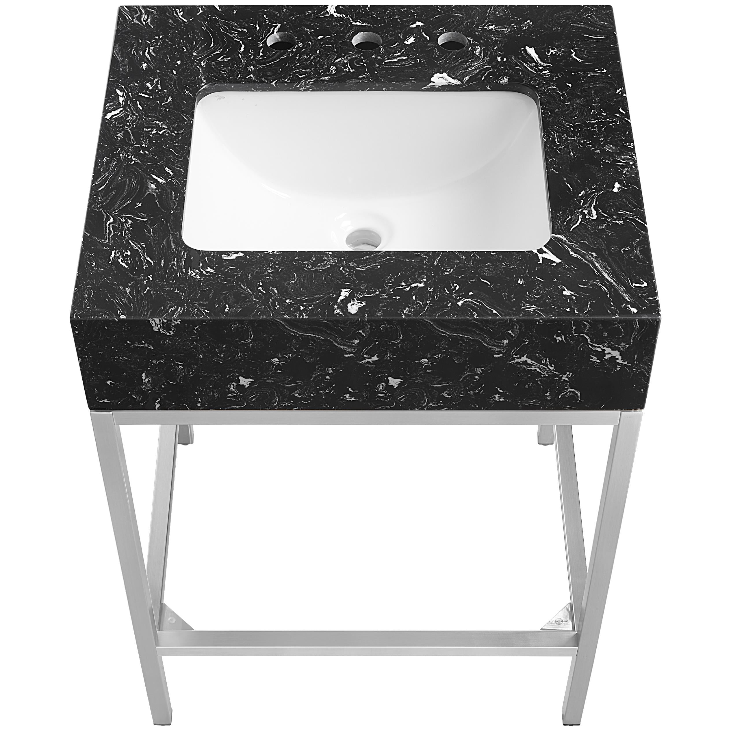 Meridian Marmo Black Engineered Marble Bathroom Vanity