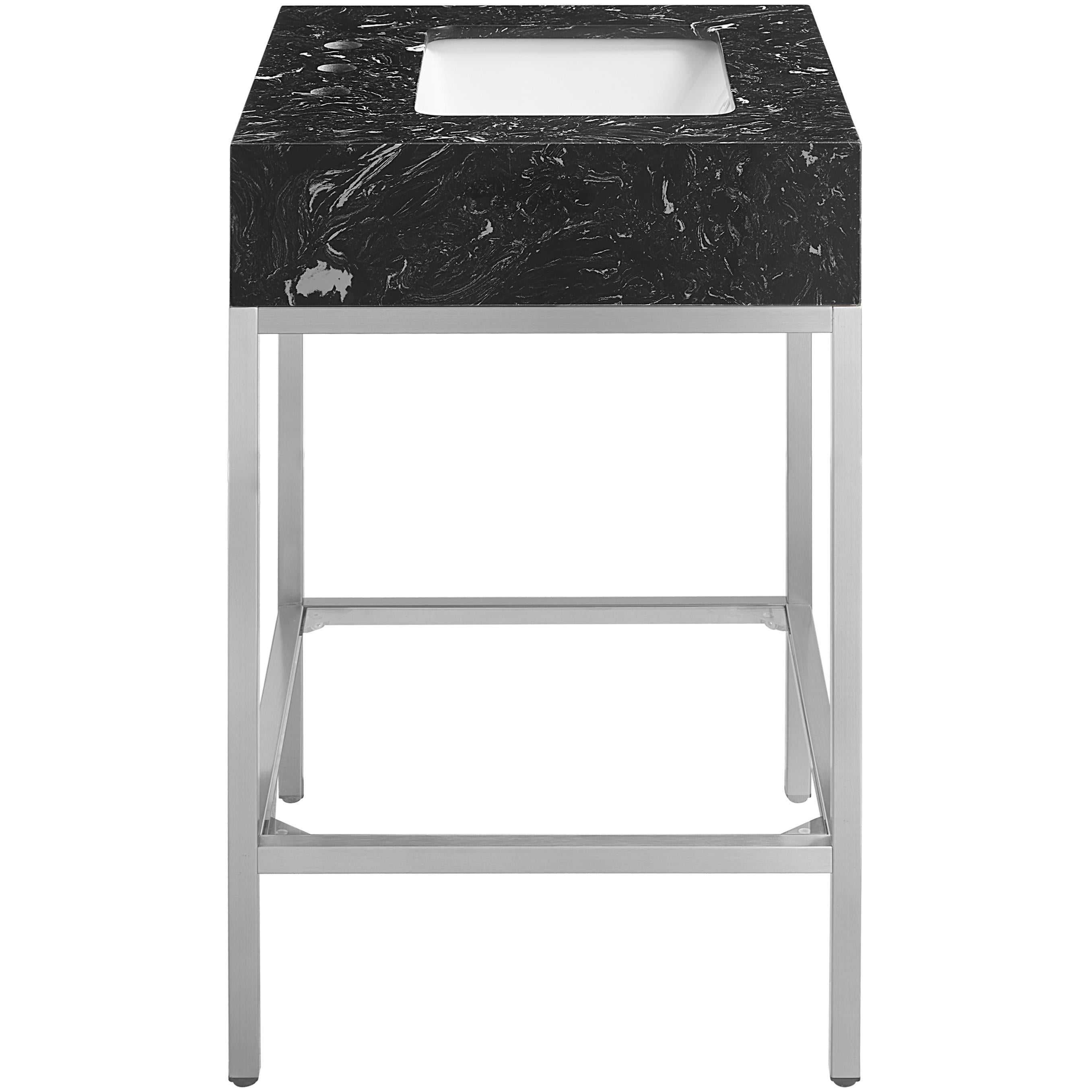 Meridian Marmo Black Engineered Marble Bathroom Vanity