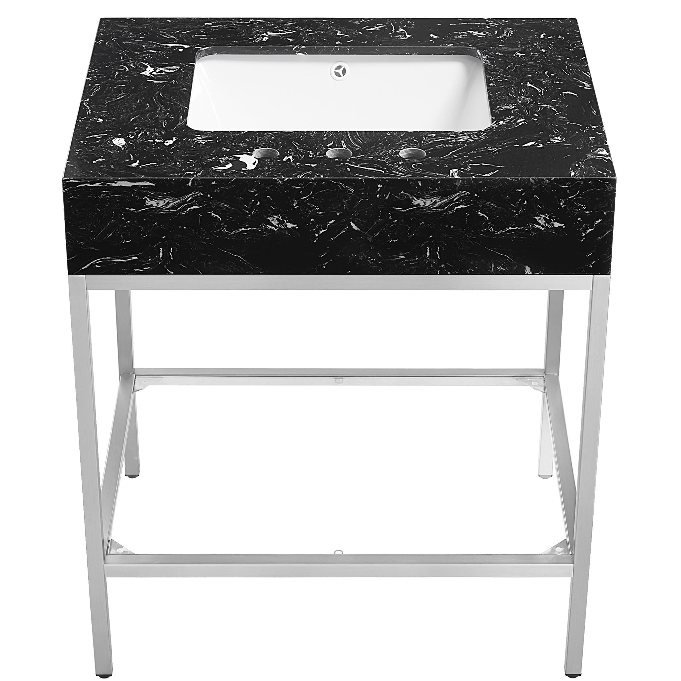 Meridian Marmo White Engineered Marble Bathroom Vanity