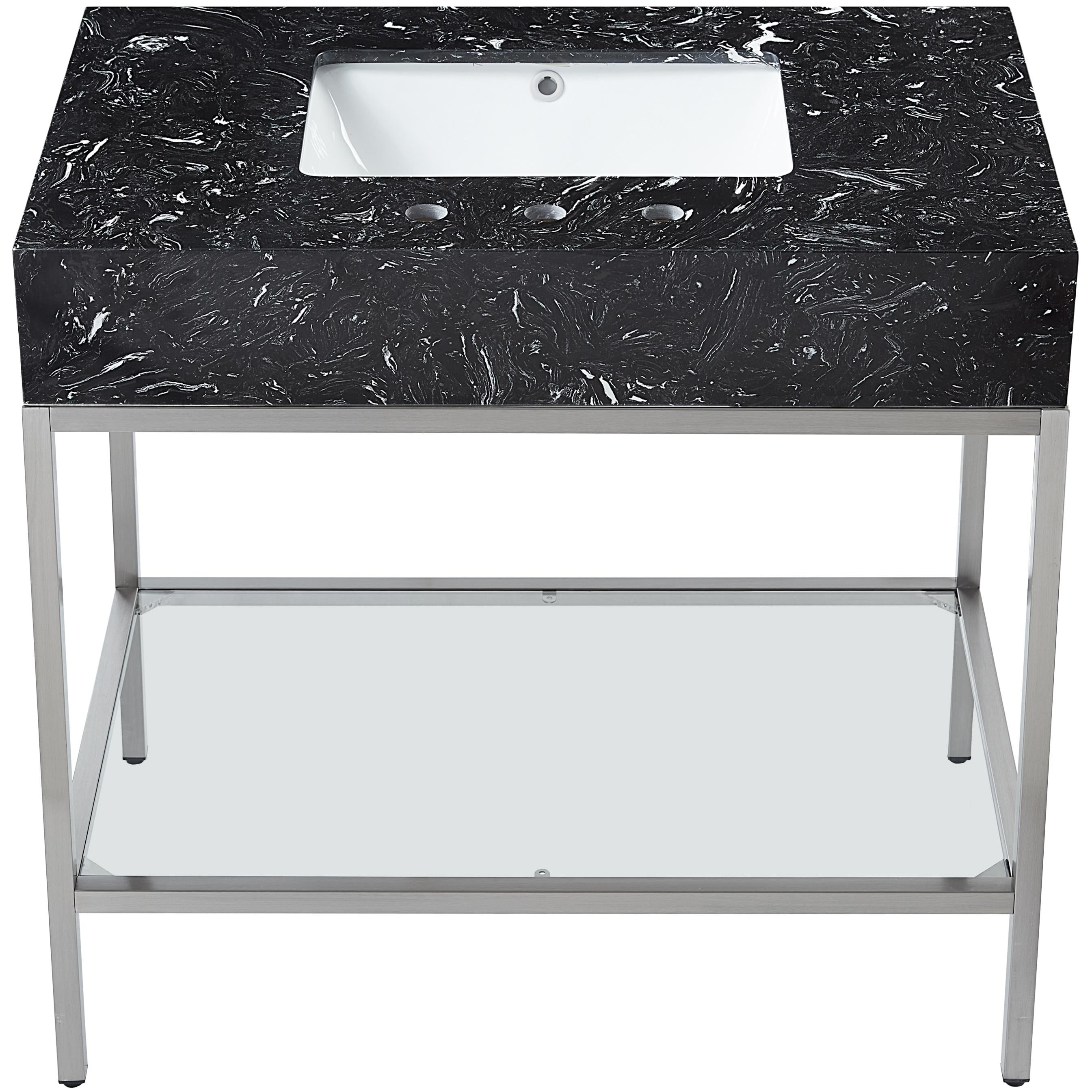 Meridian Marmo Black Engineered Marble Bathroom Vanity