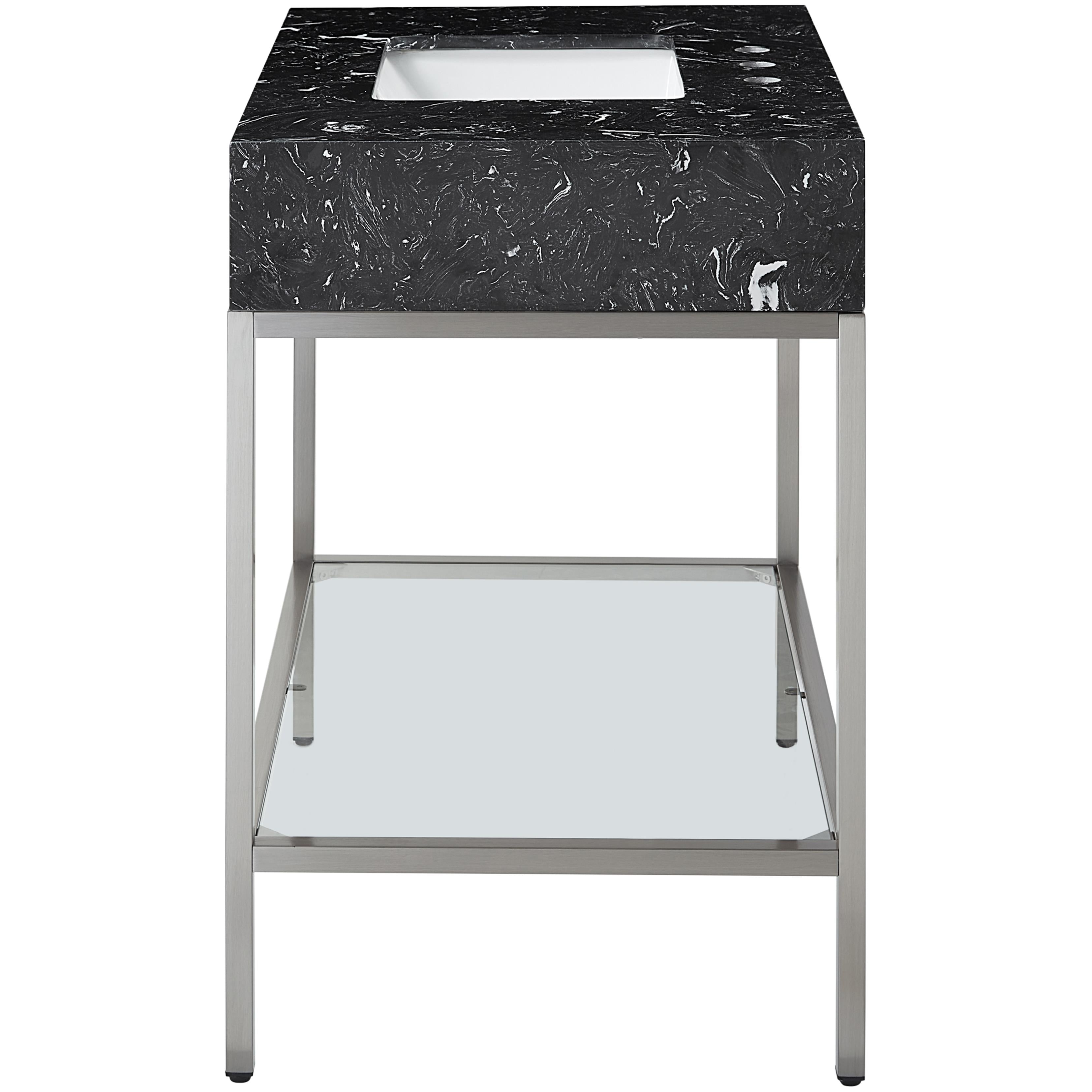 Meridian Marmo Black Engineered Marble Bathroom Vanity