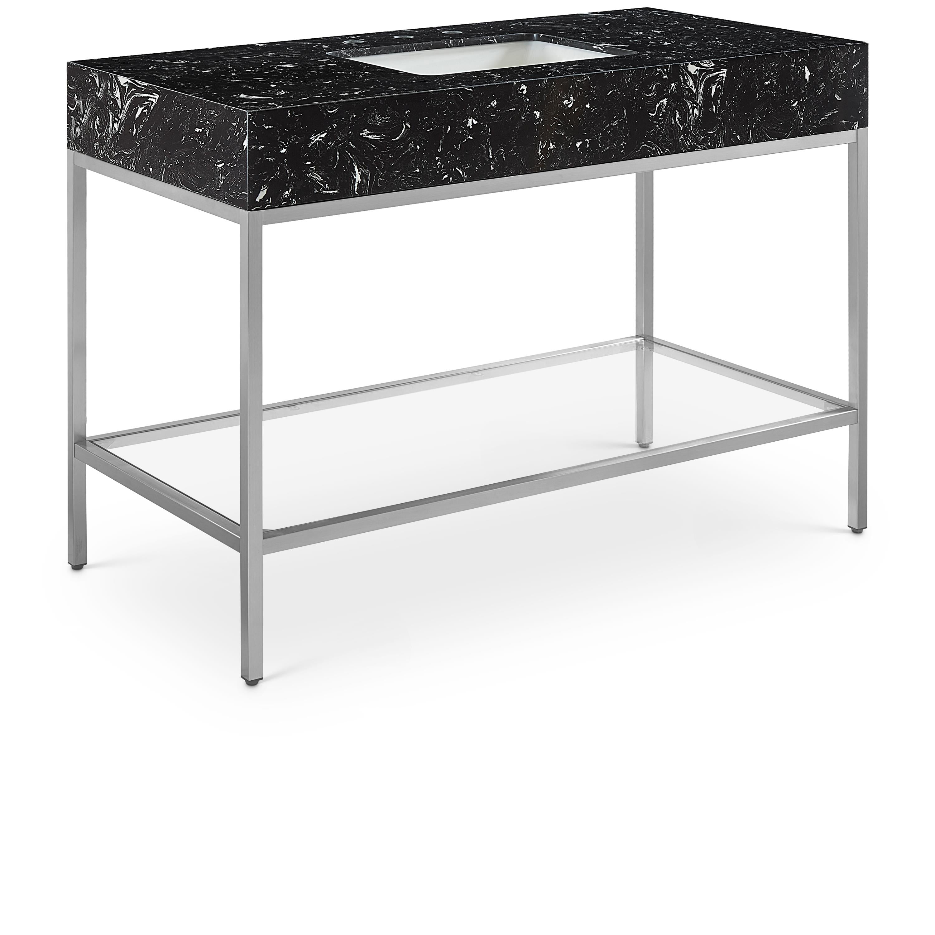 Meridian Marmo Black Engineered Marble Bathroom Vanity