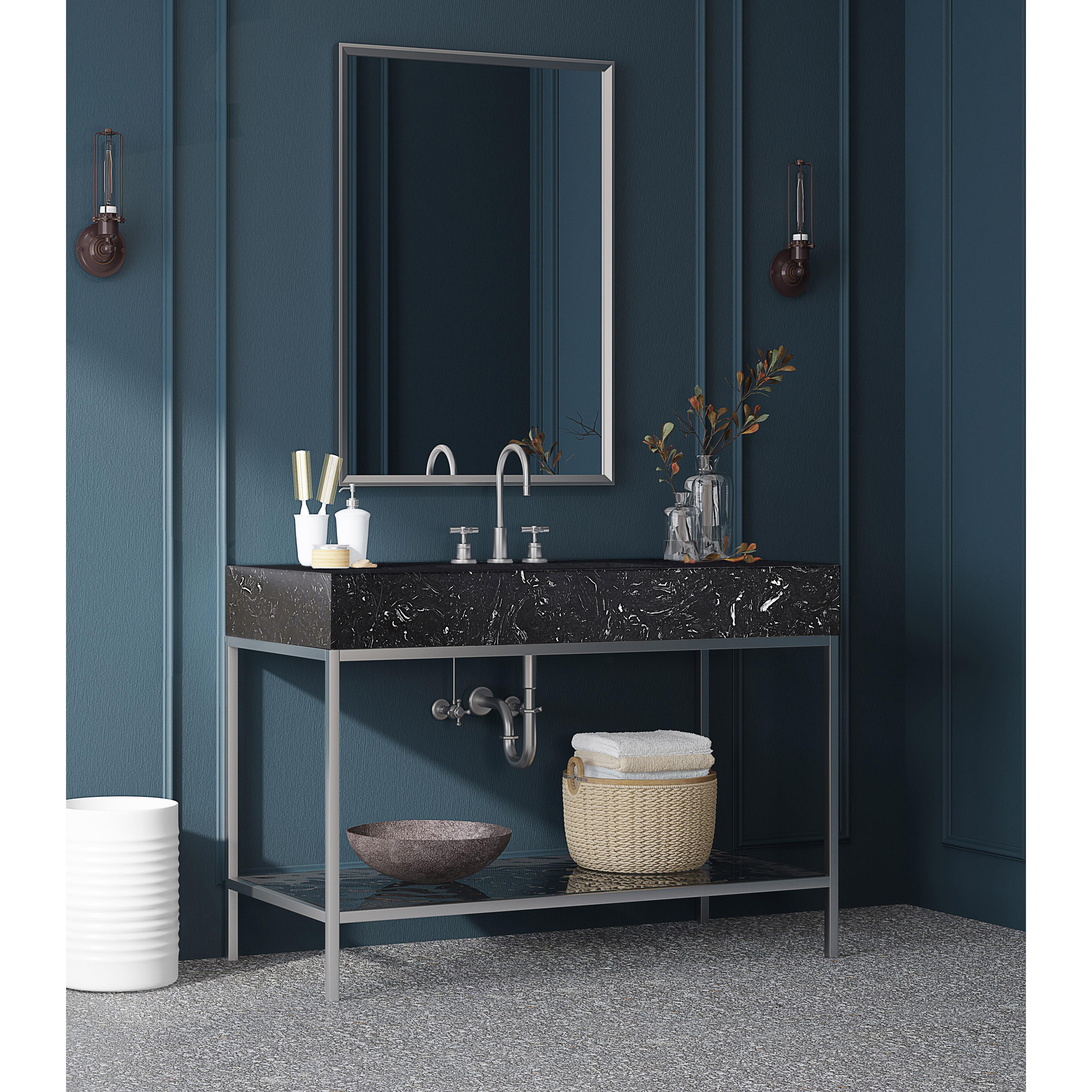 Meridian Marmo Black Engineered Marble Bathroom Vanity