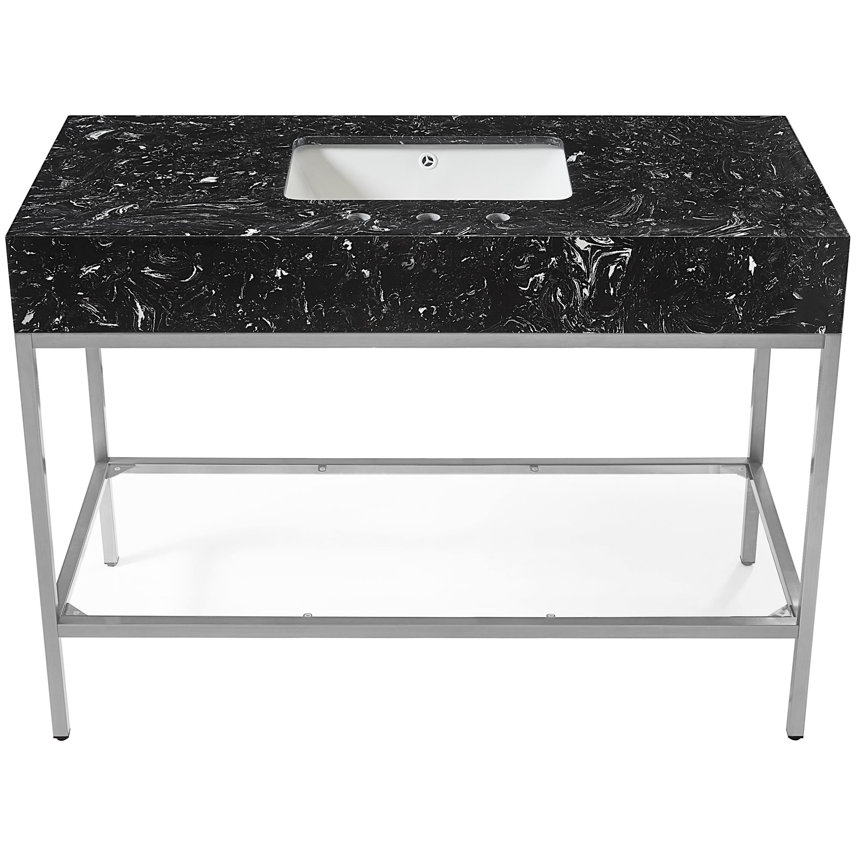 Meridian Marmo Black Engineered Marble Bathroom Vanity