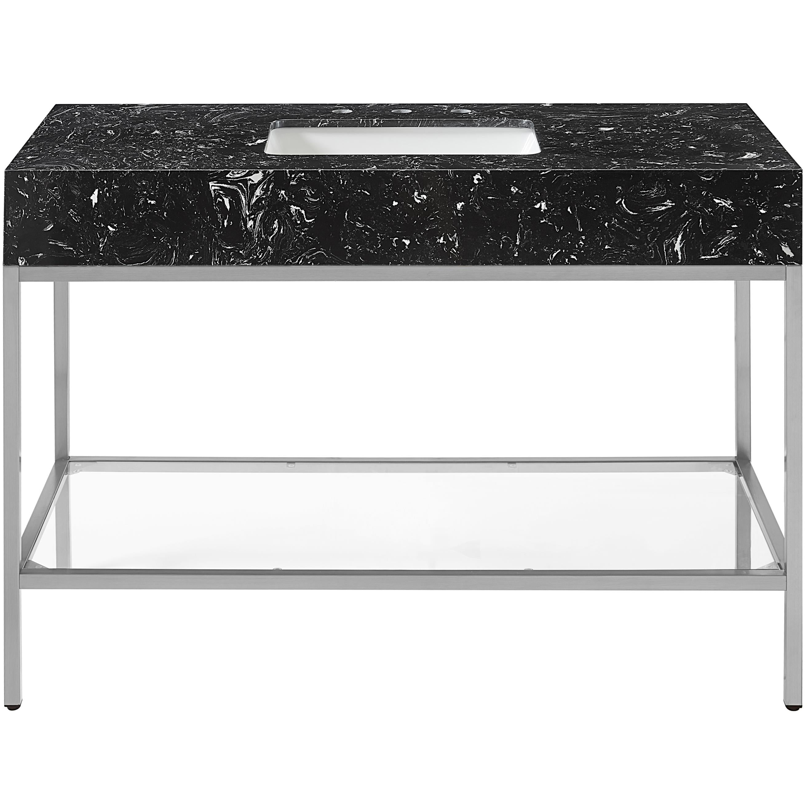 Meridian Marmo Black Engineered Marble Bathroom Vanity