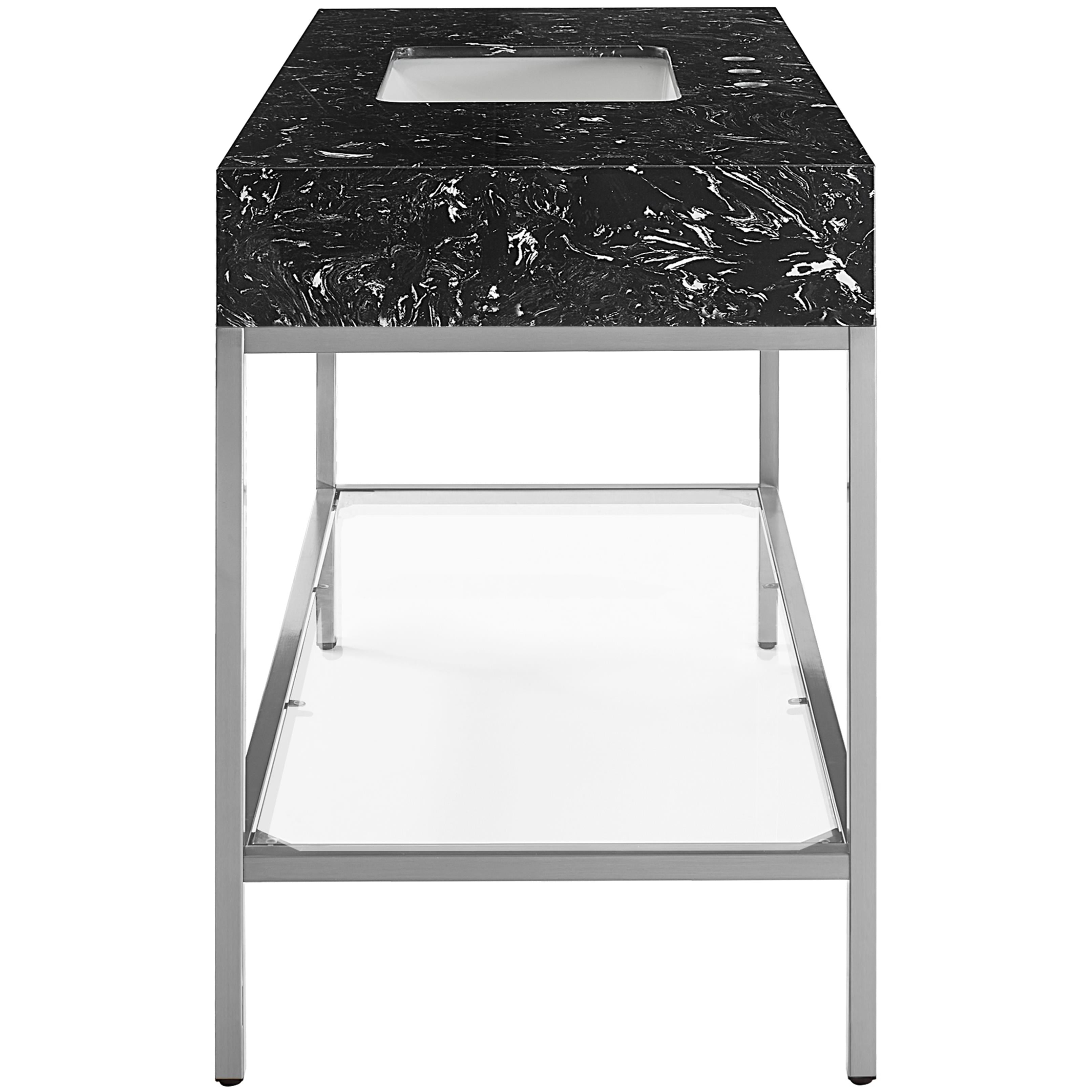 Meridian Marmo Black Engineered Marble Bathroom Vanity