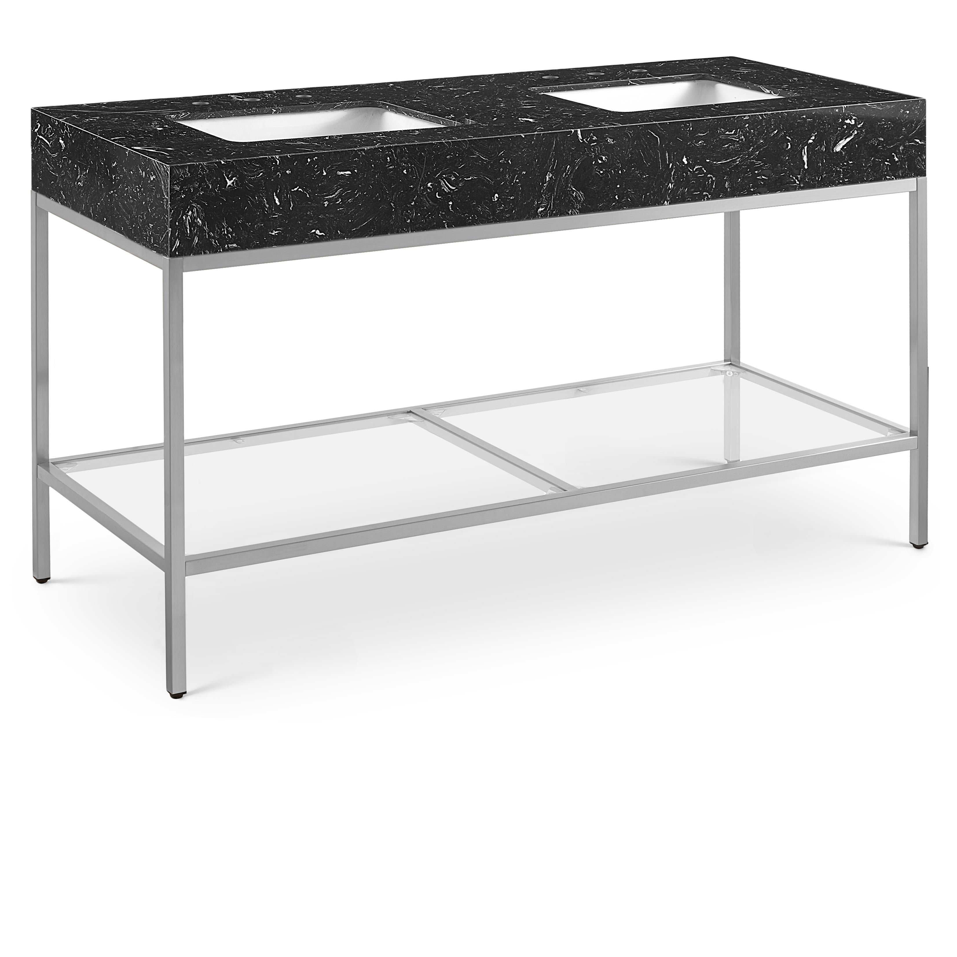 Meridian Marmo Black Engineered Marble Bathroom Vanity