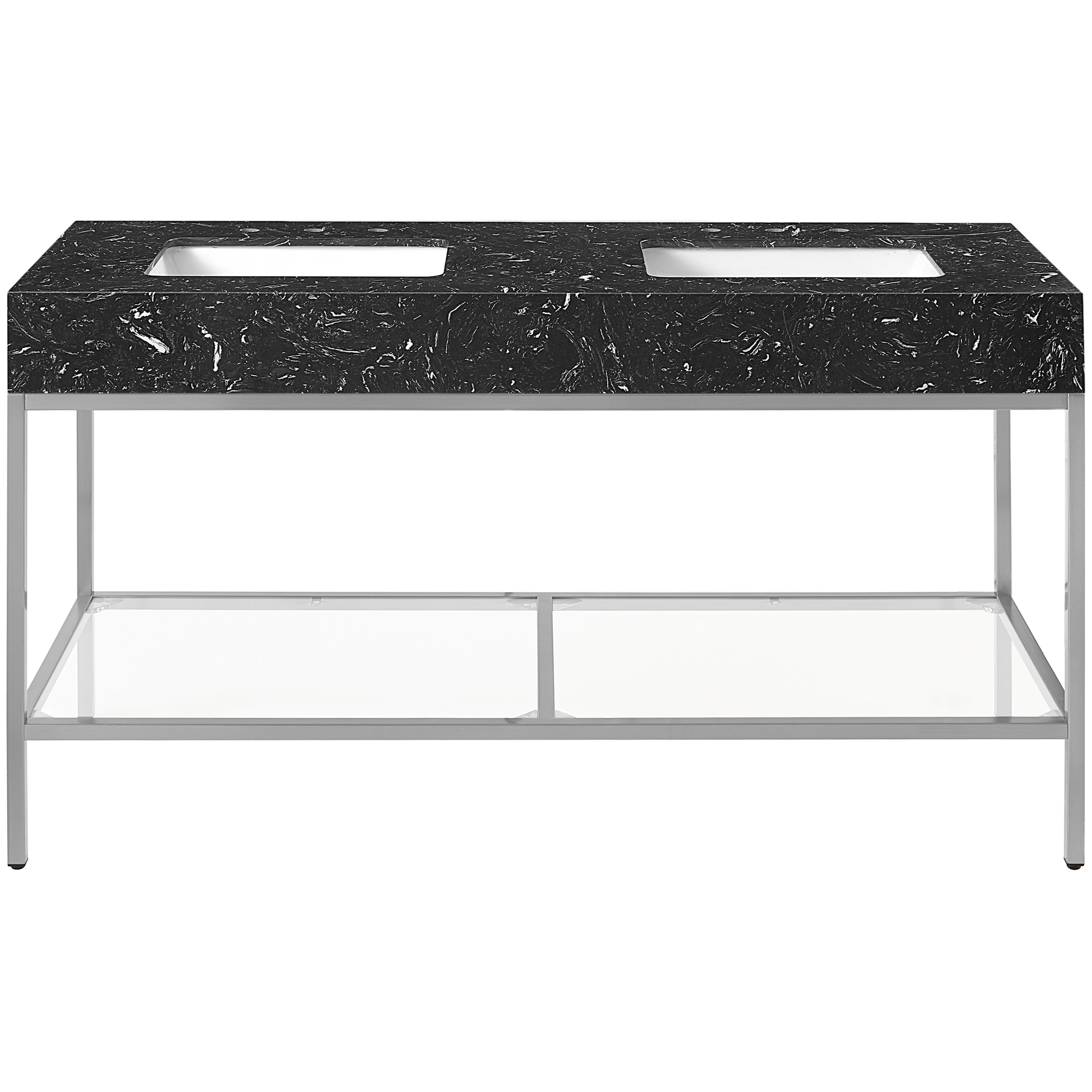 Meridian Marmo Black Engineered Marble Bathroom Vanity
