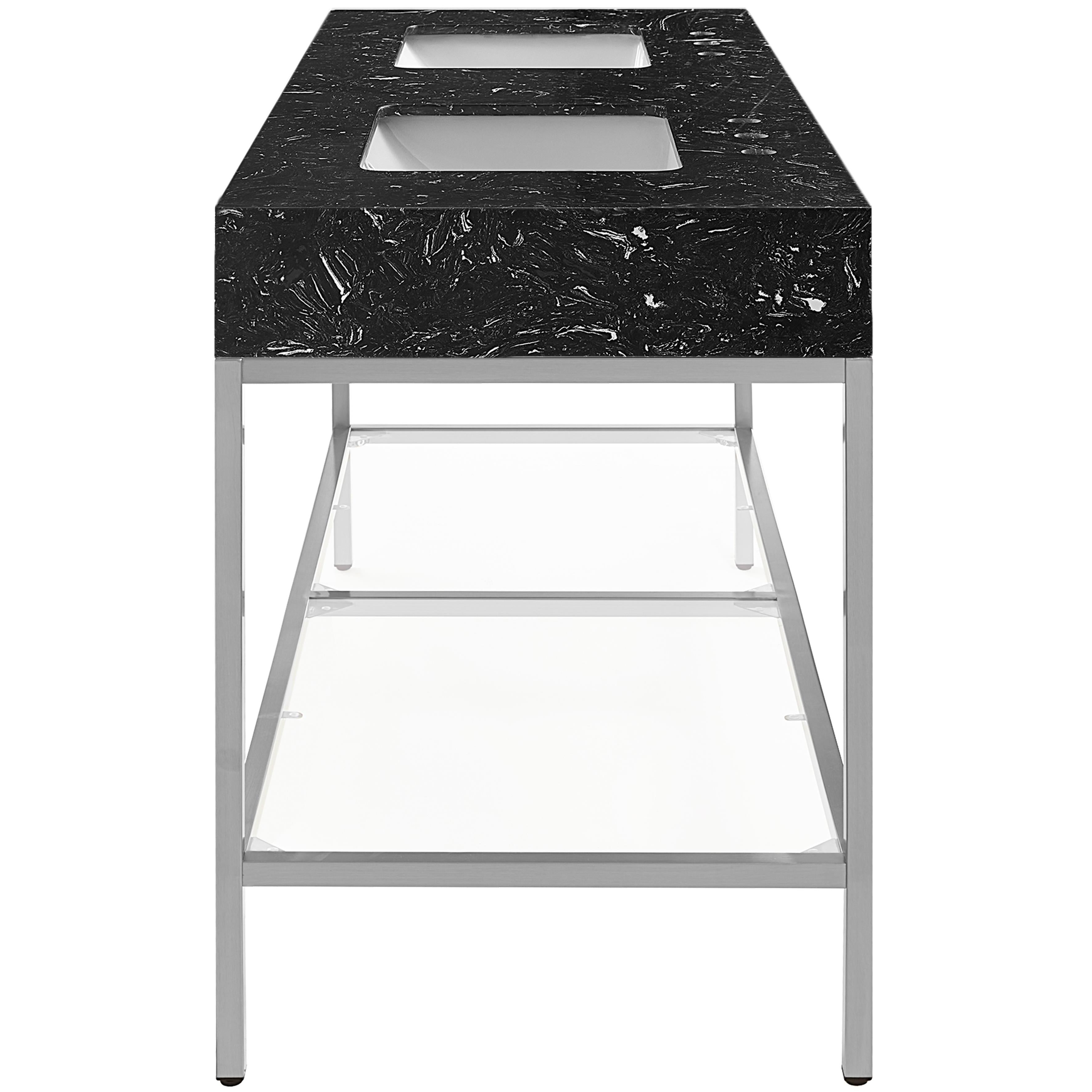 Meridian Marmo Black Engineered Marble Bathroom Vanity