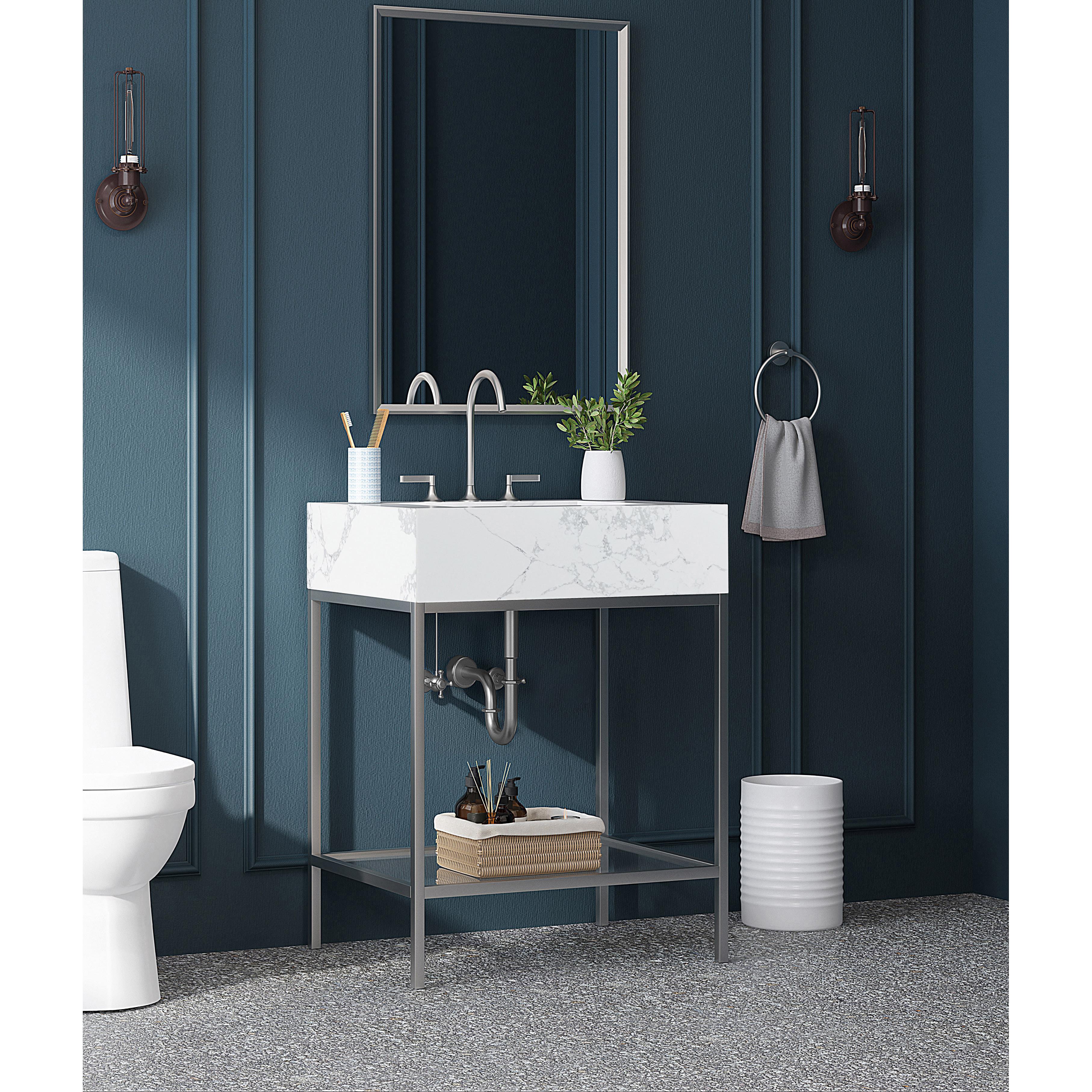 Meridian Marmo White Engineered Marble Bathroom Vanity
