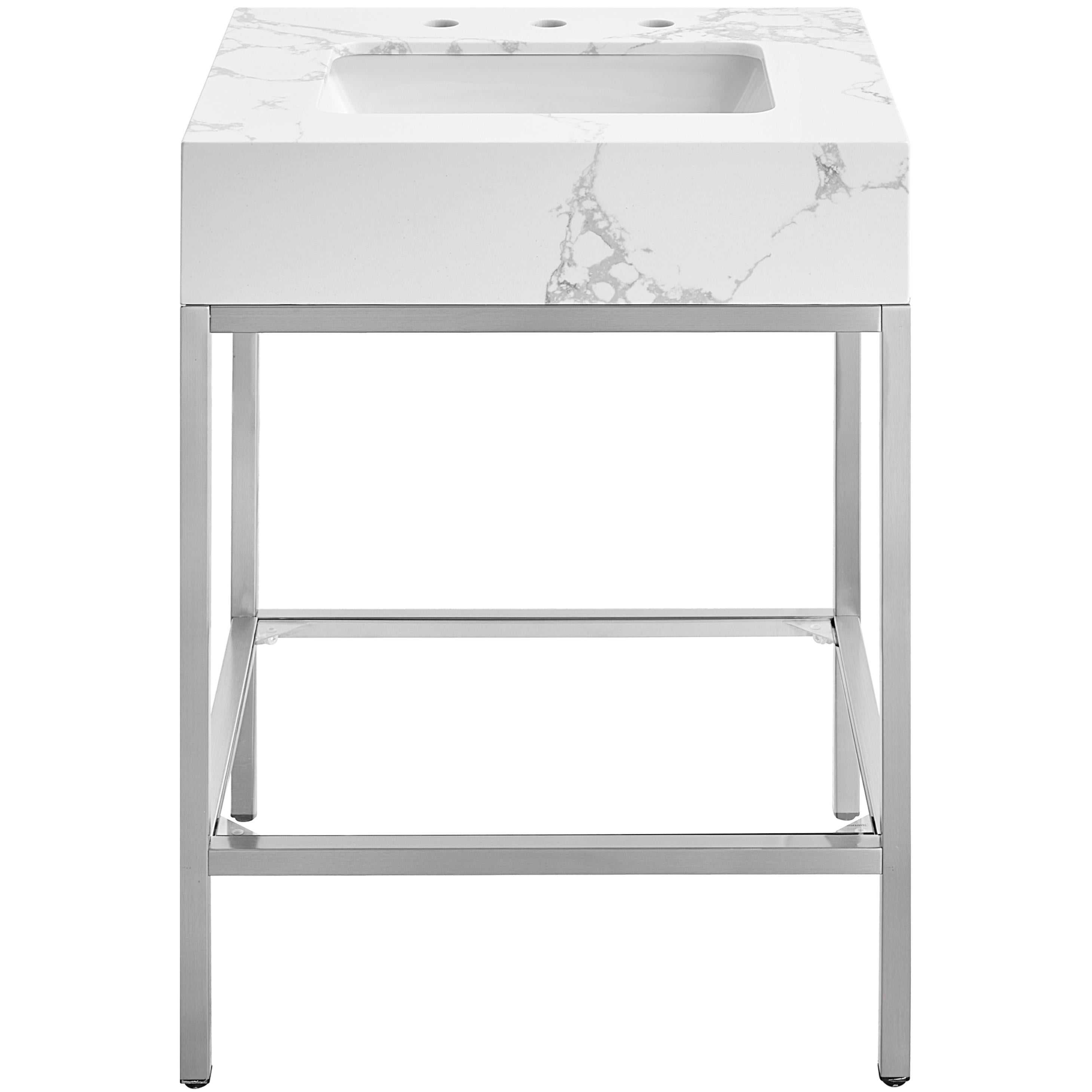 Meridian Marmo White Engineered Marble Bathroom Vanity