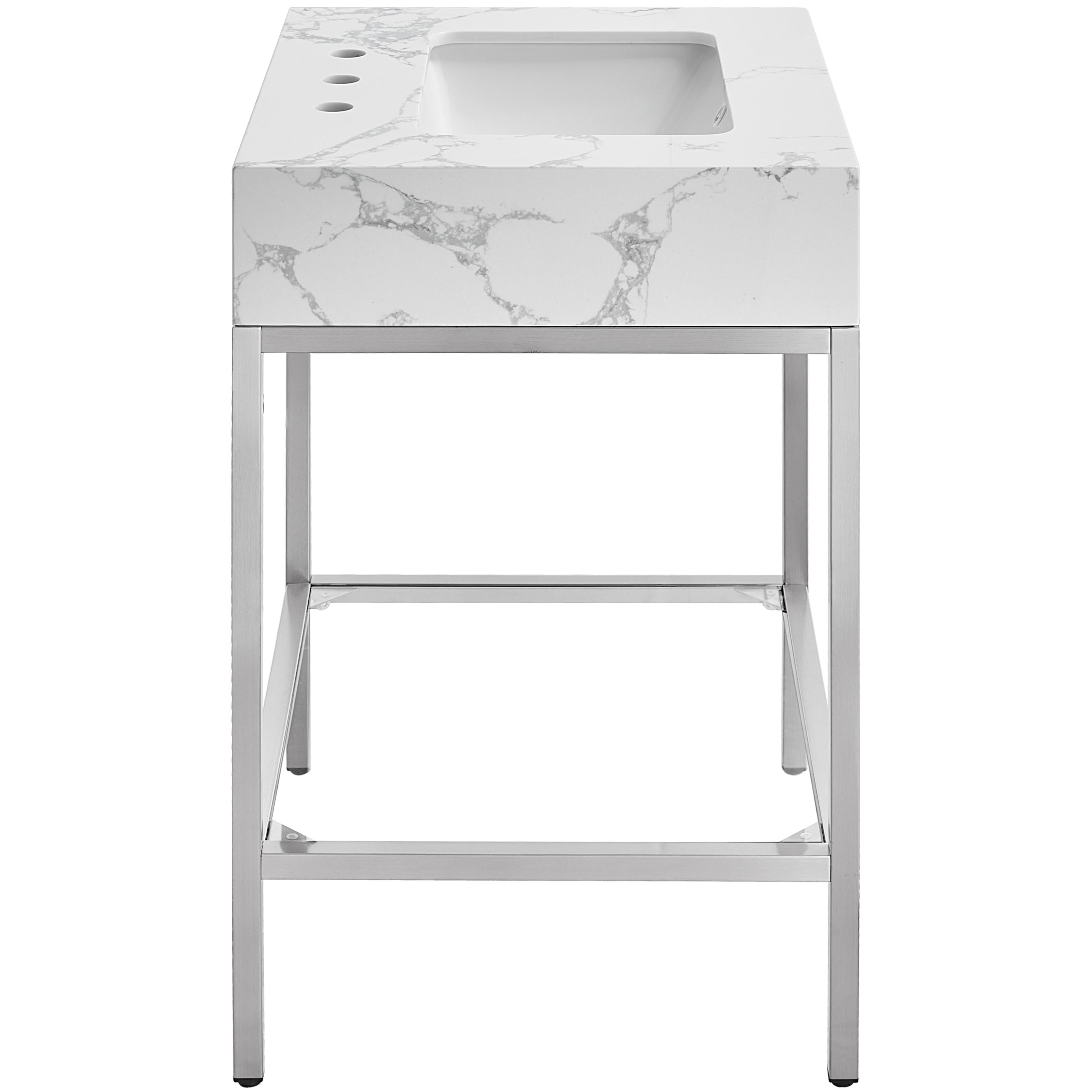 Meridian Marmo White Engineered Marble Bathroom Vanity