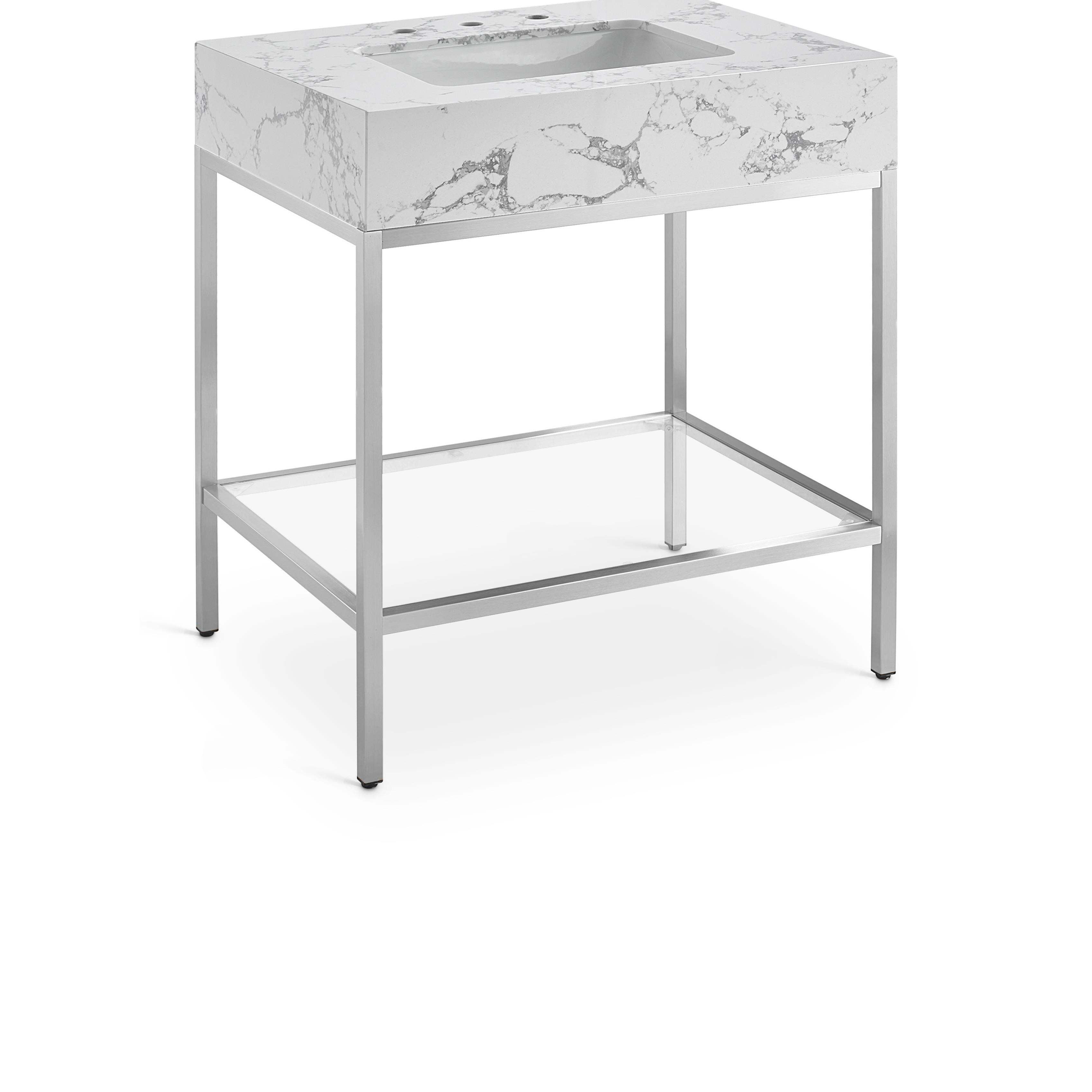 Meridian Marmo White Engineered Marble Bathroom Vanity